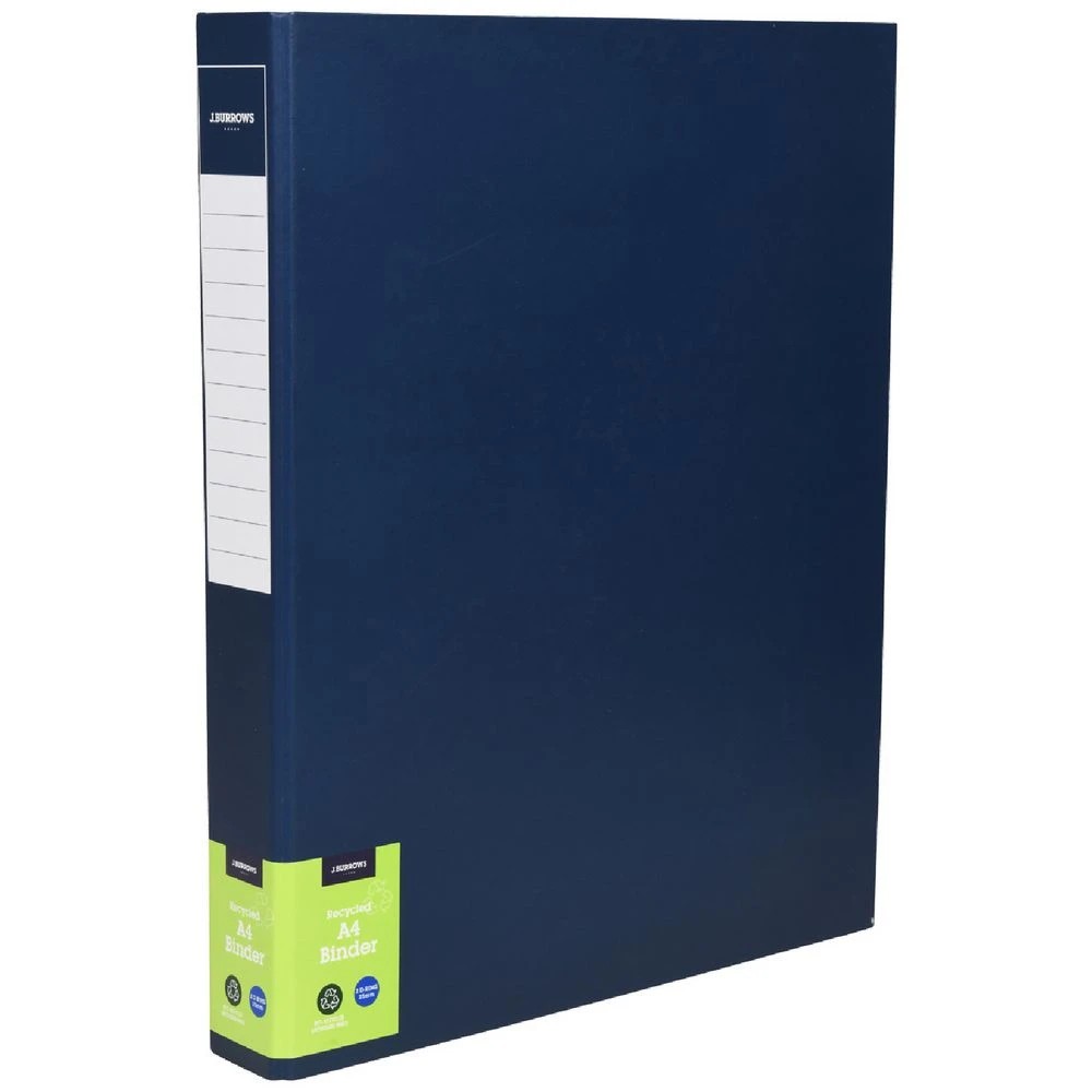 1 J.Burrows A4 Matte Binder 2 D-Ring 25mm Navy, 1 of 3