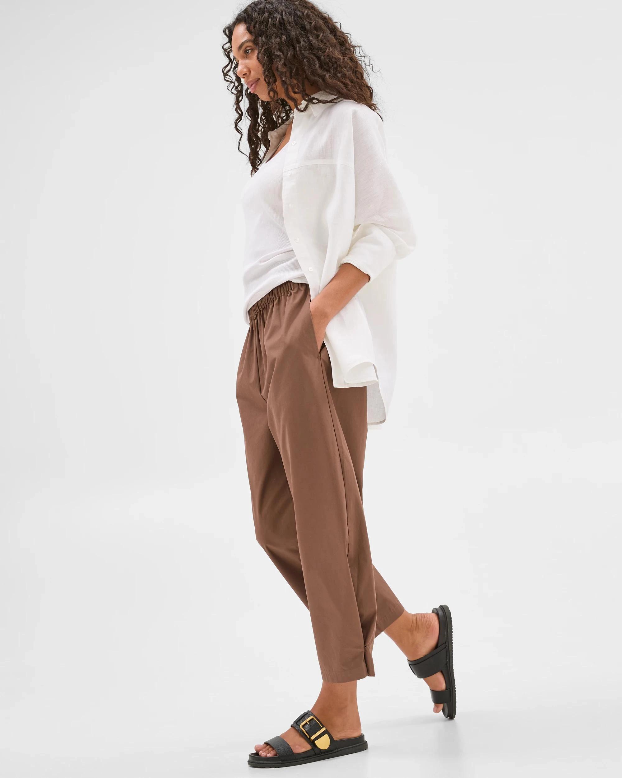 4 Target Button Hem Pants SOFT CHOCOLATE, 4 of 6