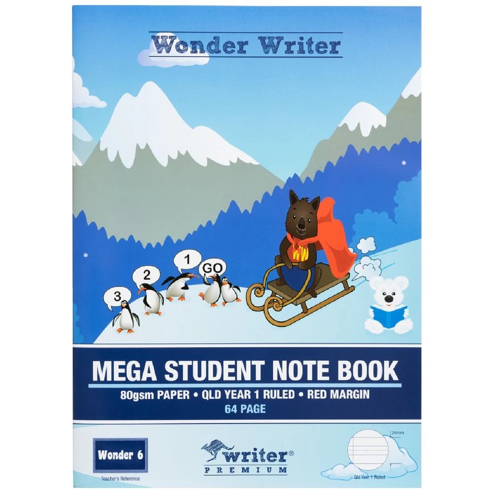 1 Writer 330x240mm 80gsm Student Notebook Year 1 QLD 64 Page, 1 of 3