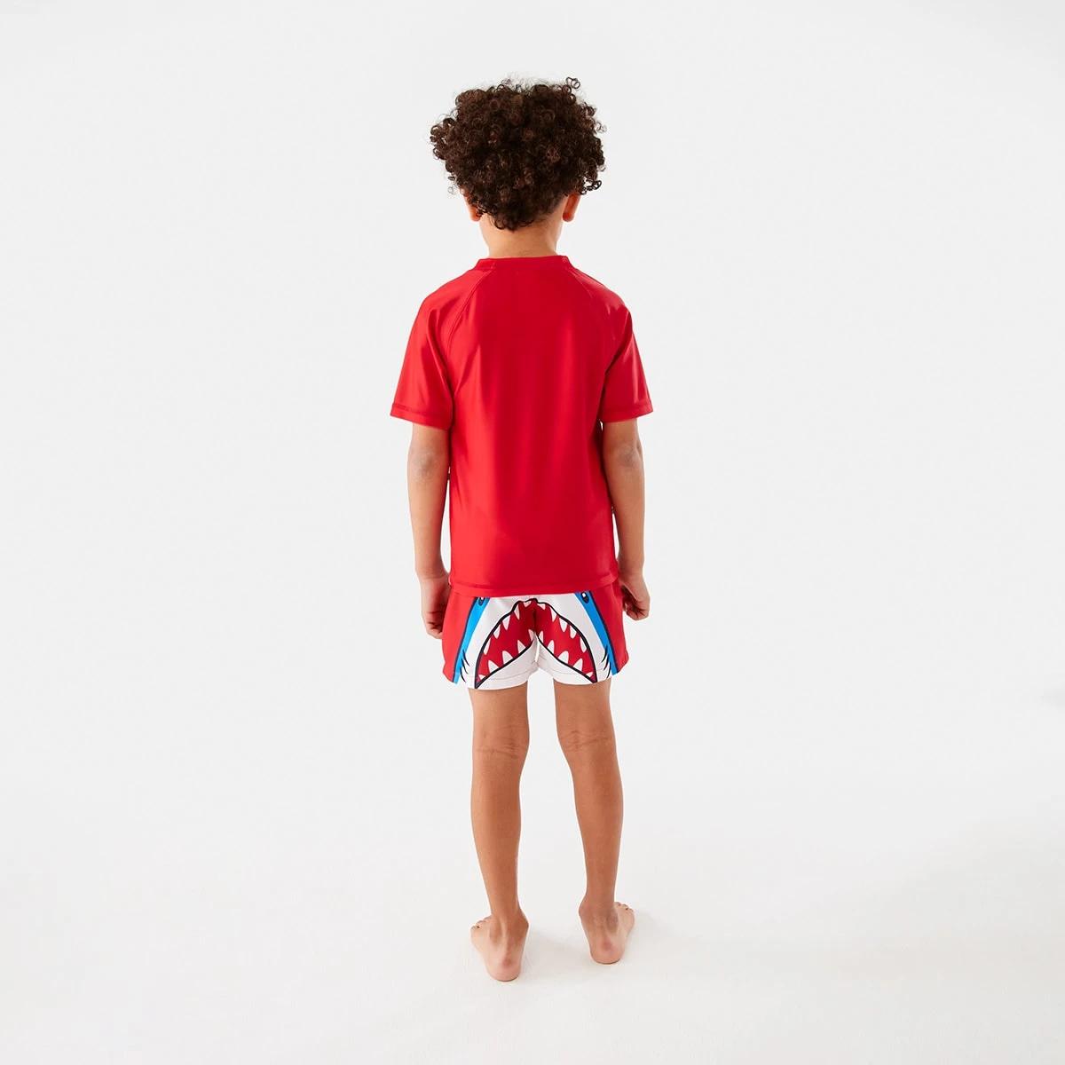 6 Printed Short Sleeve Rash Vest Flme Shark, 6 of 8