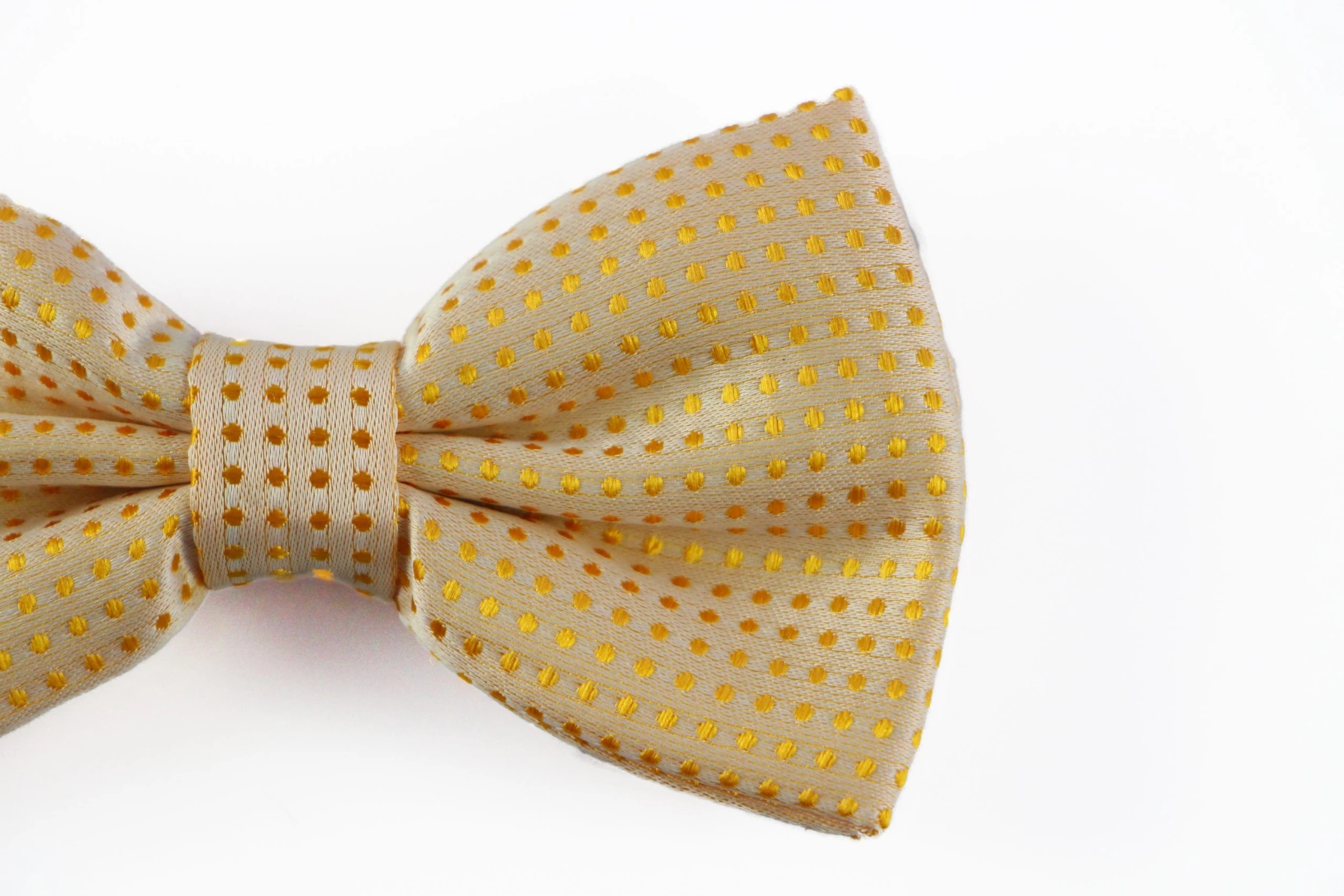 2 Zasel Mens Pale Orange Polka Dot Patterned Bow Tie, 2 of 2