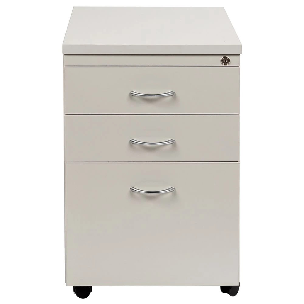 2 Velocity 3 Drawer Pedestal Grey Cabinets Pedestals, 2 of 5