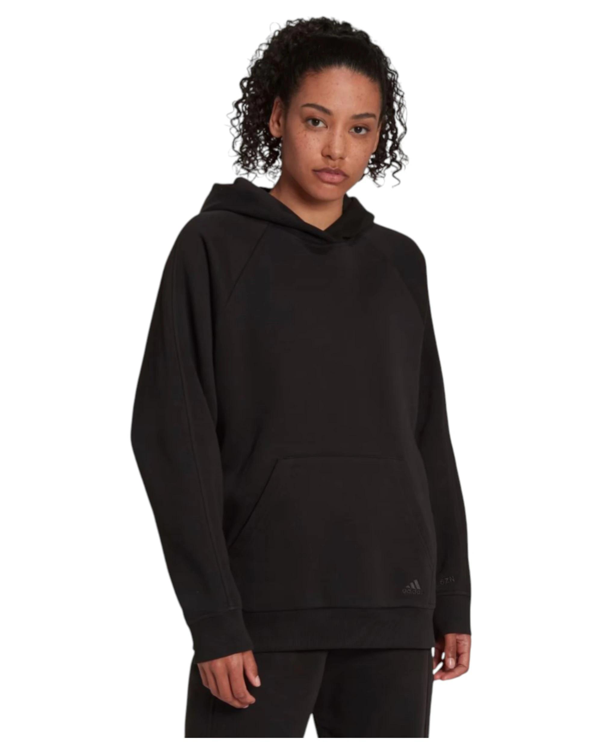 4 Adidas Womens ALL SZN Fleece Boyfriend Black Hoodie BLACK, 4 of 6