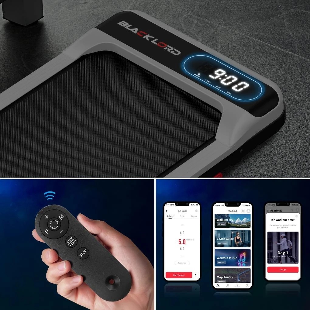 6 Black Lord Treadmill Electric Walking Pad Incline Home Gym Magnetic Remote - White, 6 of 8