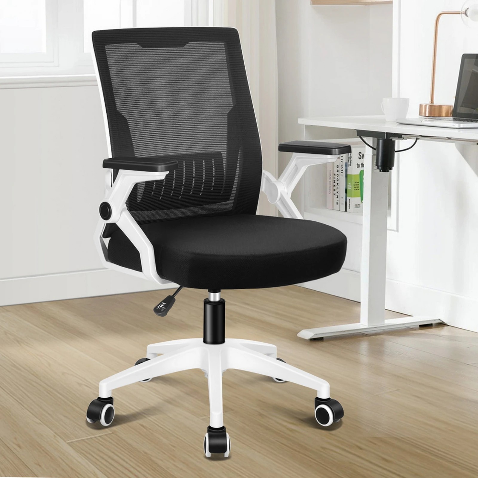 10 Alfordson Mesh Office Chair Executive Computer Fabric Gaming Racing Work Seat - White Black, 10 of 10