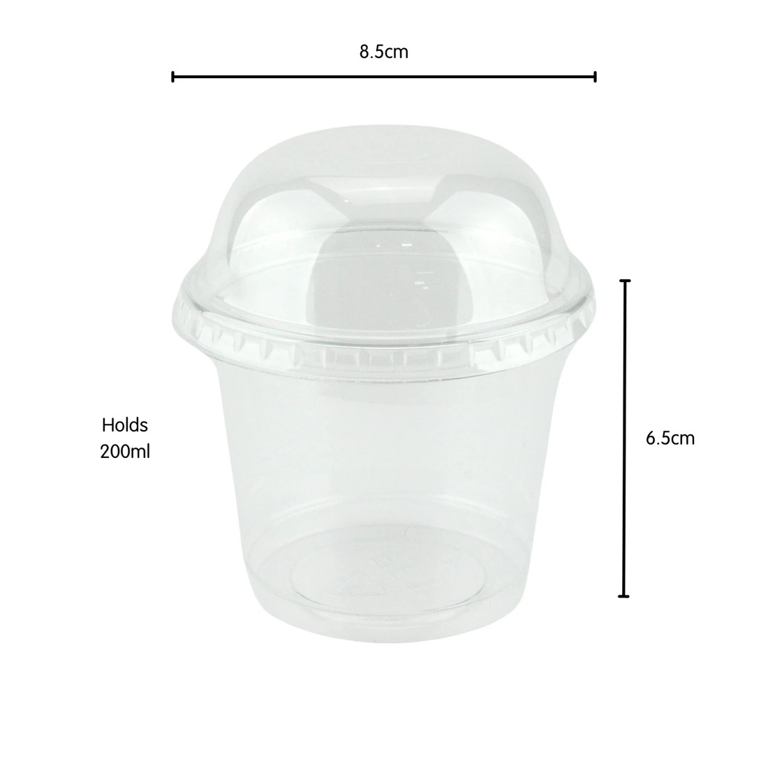 2 Durmaz Clear Snack Cups With Dome Lids 200ml Pack of 5, 2 of 3
