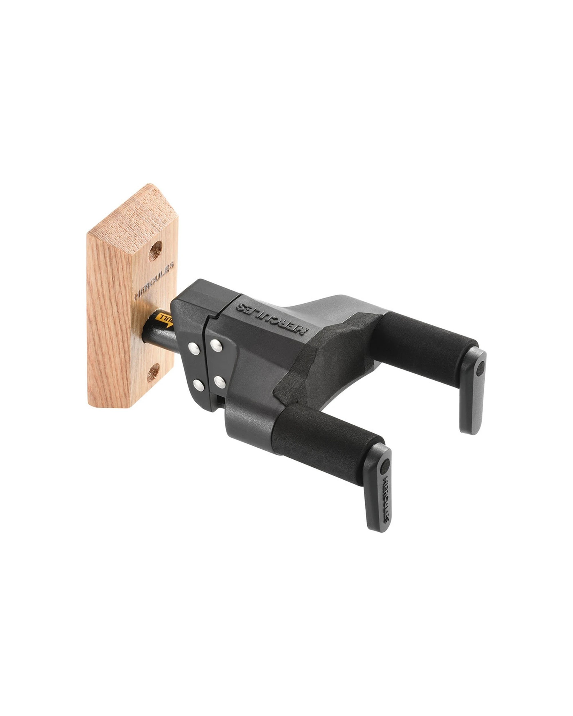 2 Hercules 2PK Wood Block Auto-Swivel Wall Guitar Hanger Holder With Neck Adjustment - Multi, 2 of 2