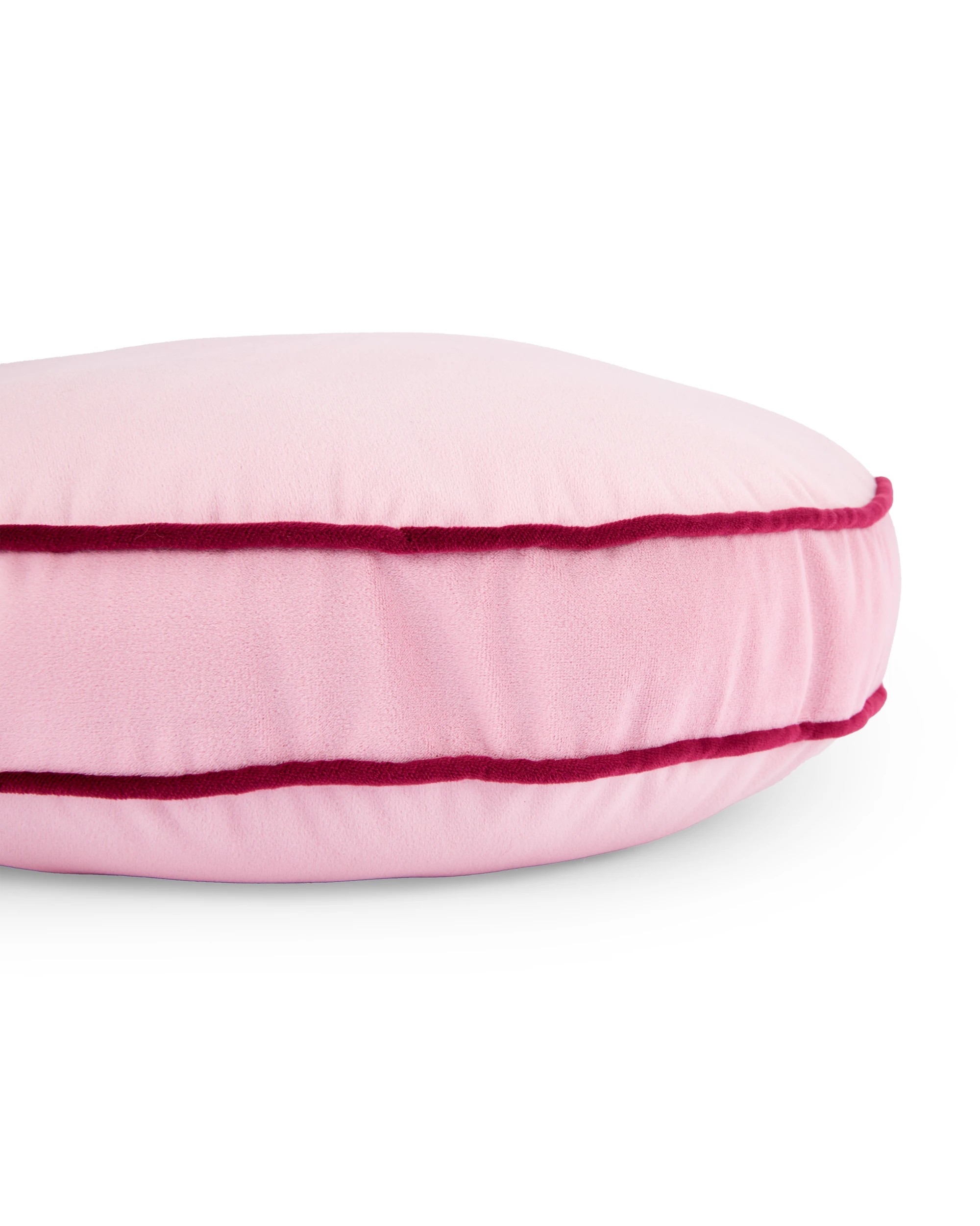 4 40cm Velvet Round Cushion - Pink, 4 of 5