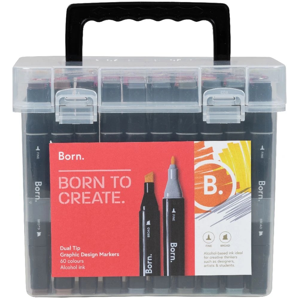 3 Born Dual-Tip Graphic Design Markers 60 Pack, 3 of 4