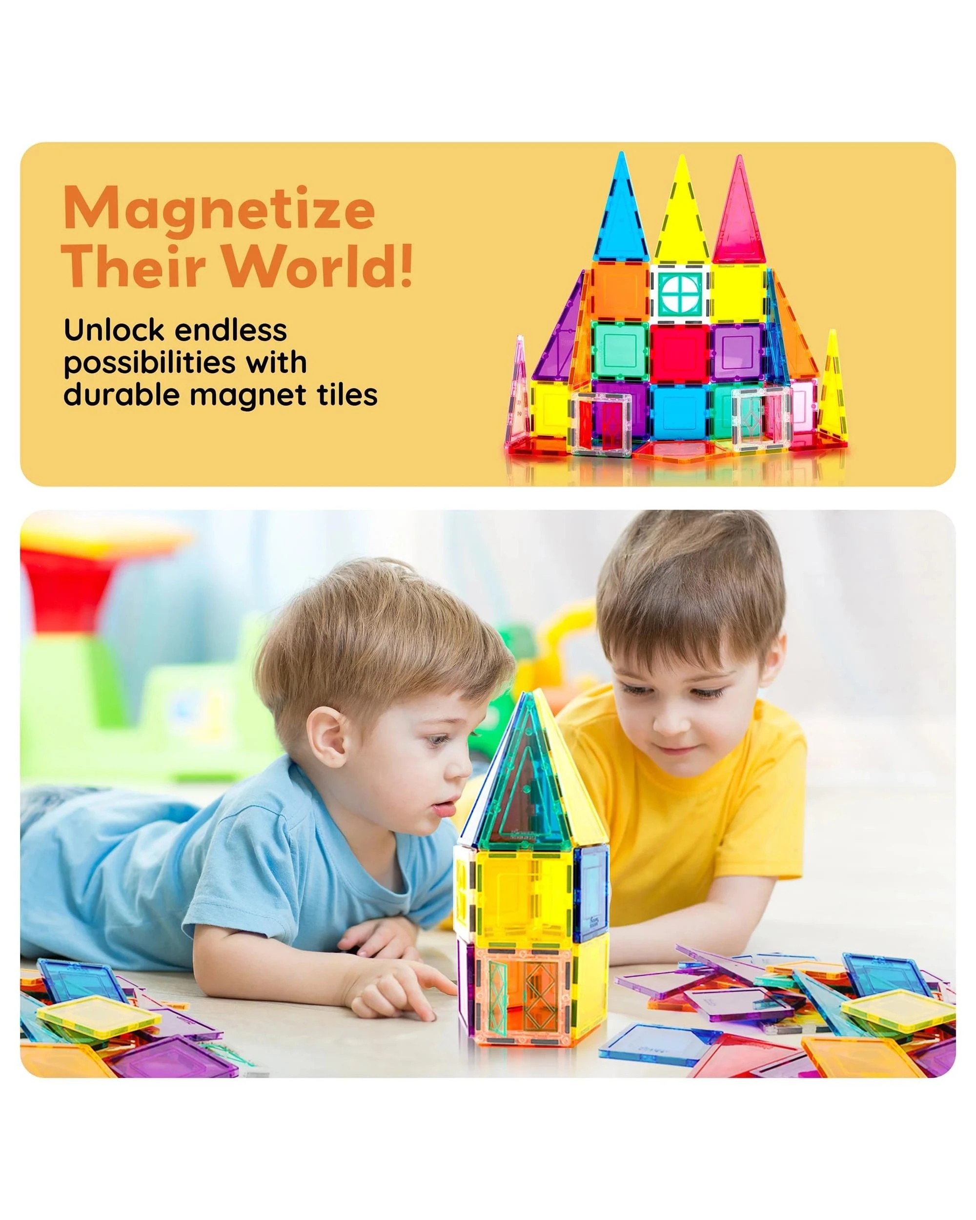7 PicassoTiles Magnetic Tile Rocket Ship Building Set 36 Pieces, 7 of 9