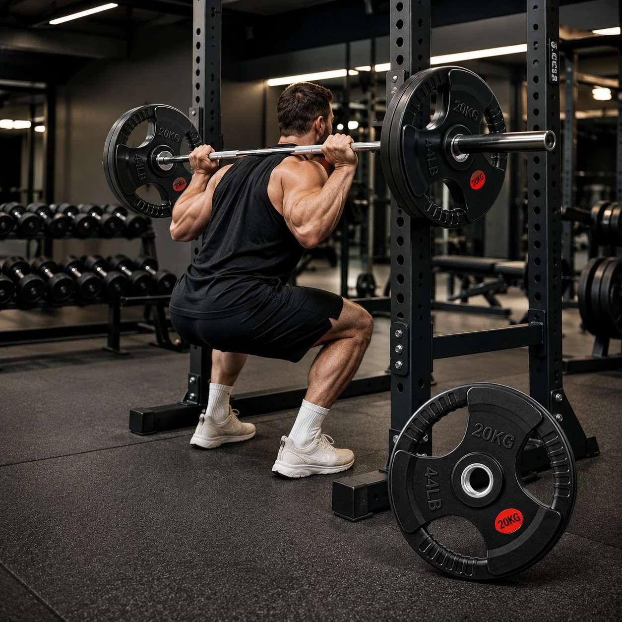 3 Fitness Master 20kg Rubber Olympic Weight Plate Single Gym Barbell Plate, 3 of 10