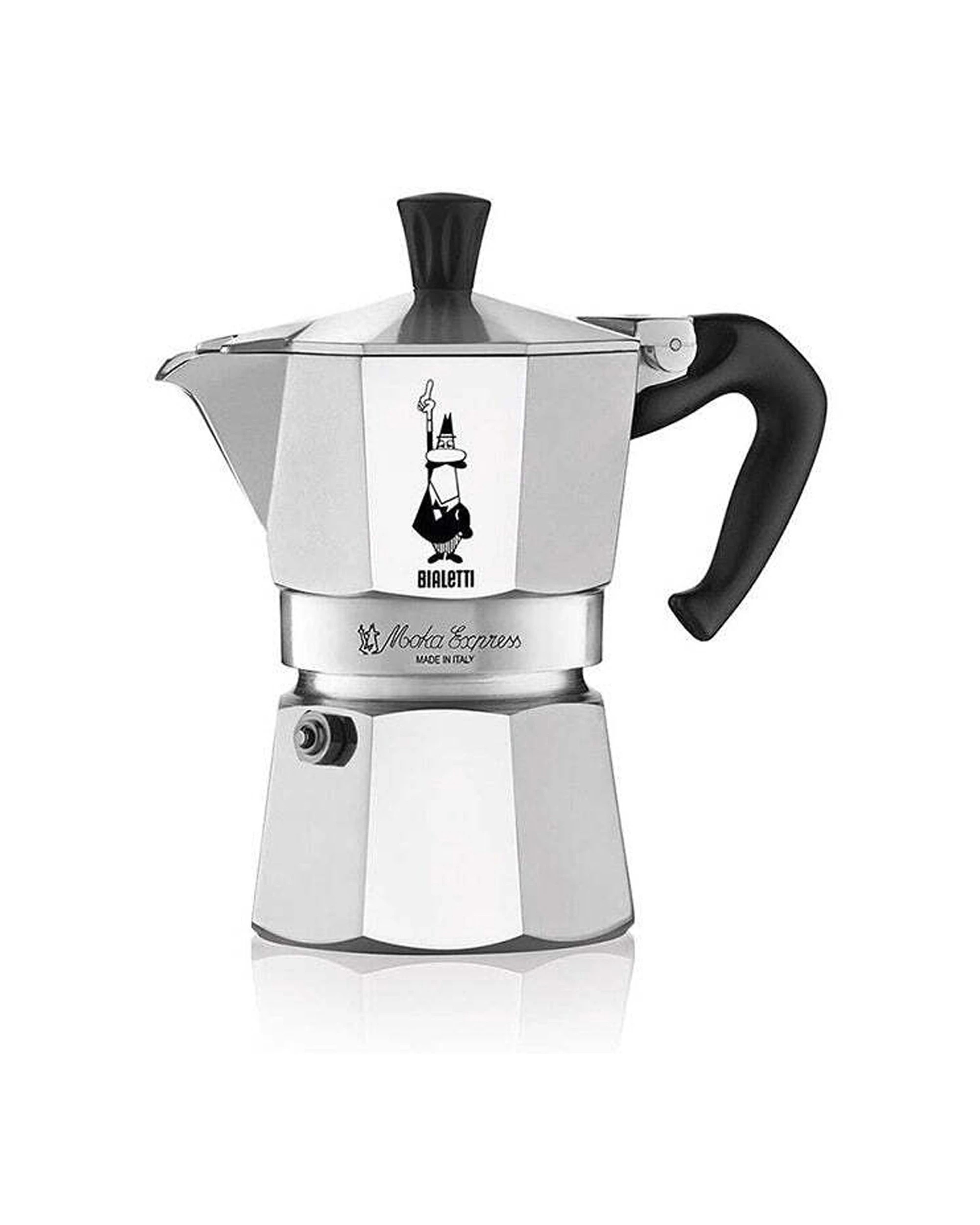 1 Bialetti Moka Express Coffee Maker Brewer 3 Cups Aluminium Stove Top Pot - Silver, 1 of 1