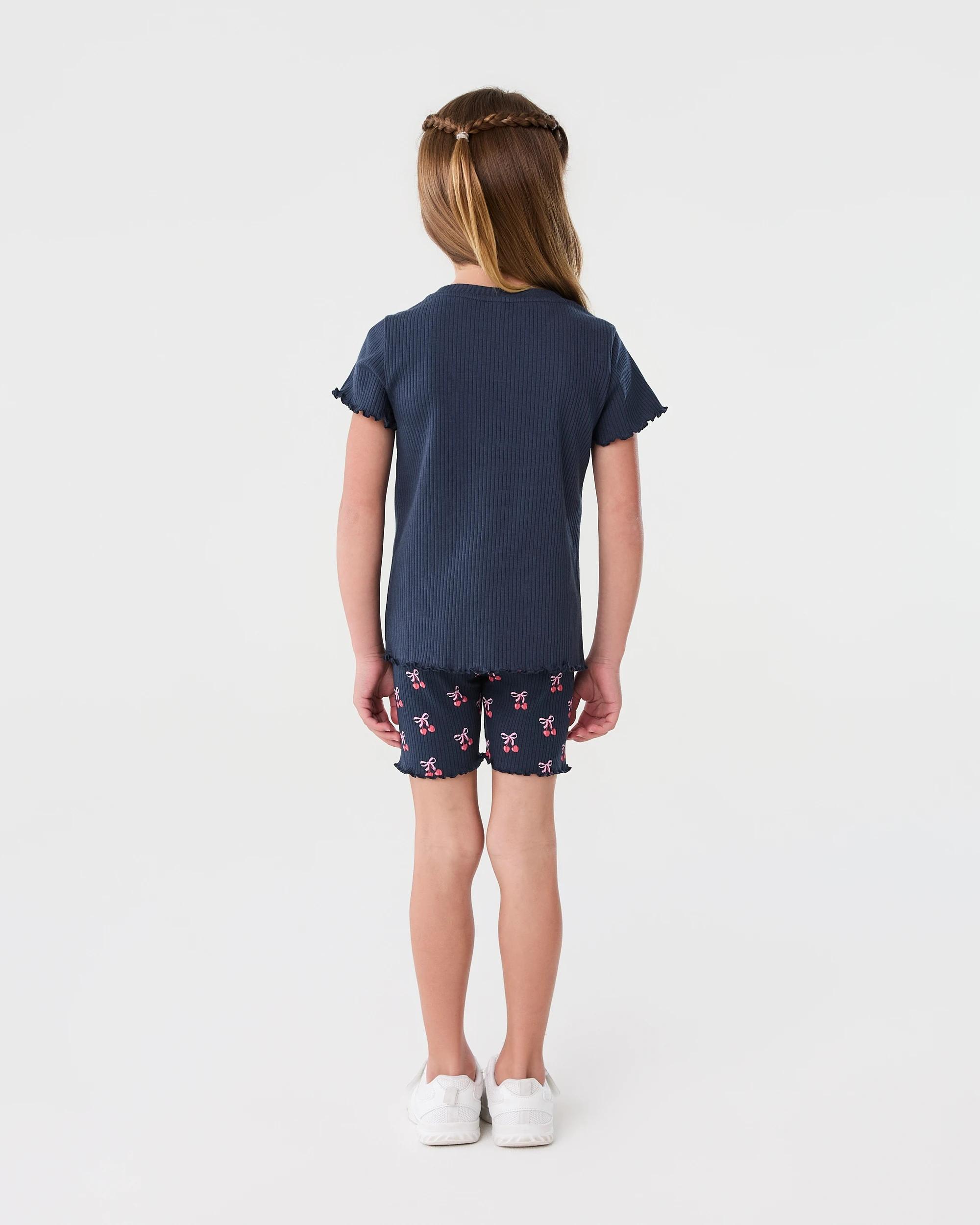 8 Short Sleeve Ribbed T-shirt Blu Cherry, 8 of 8