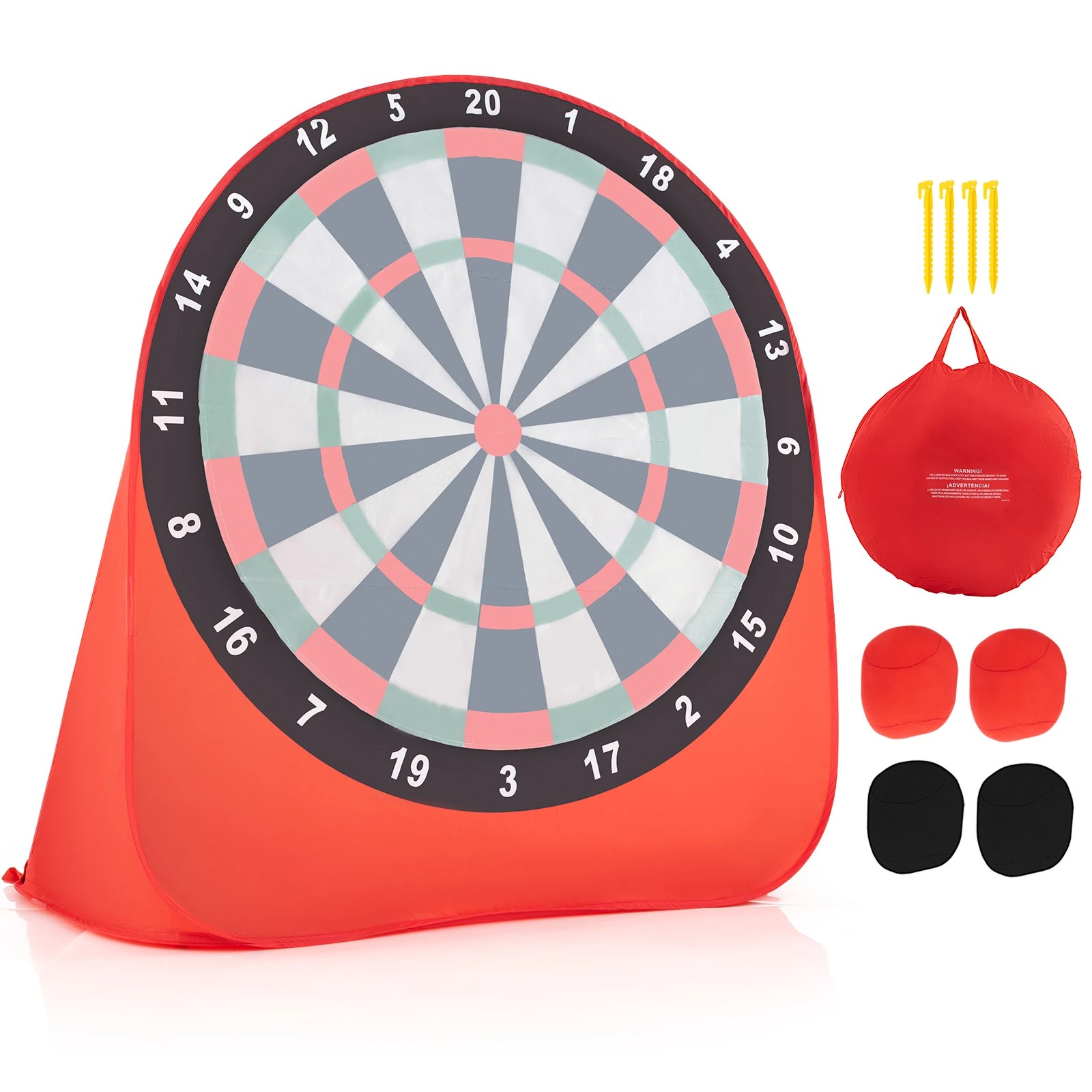 1 Costway Foldable & Portable Dartboard Soccer Target Dartboard Party Game, 1 of 1