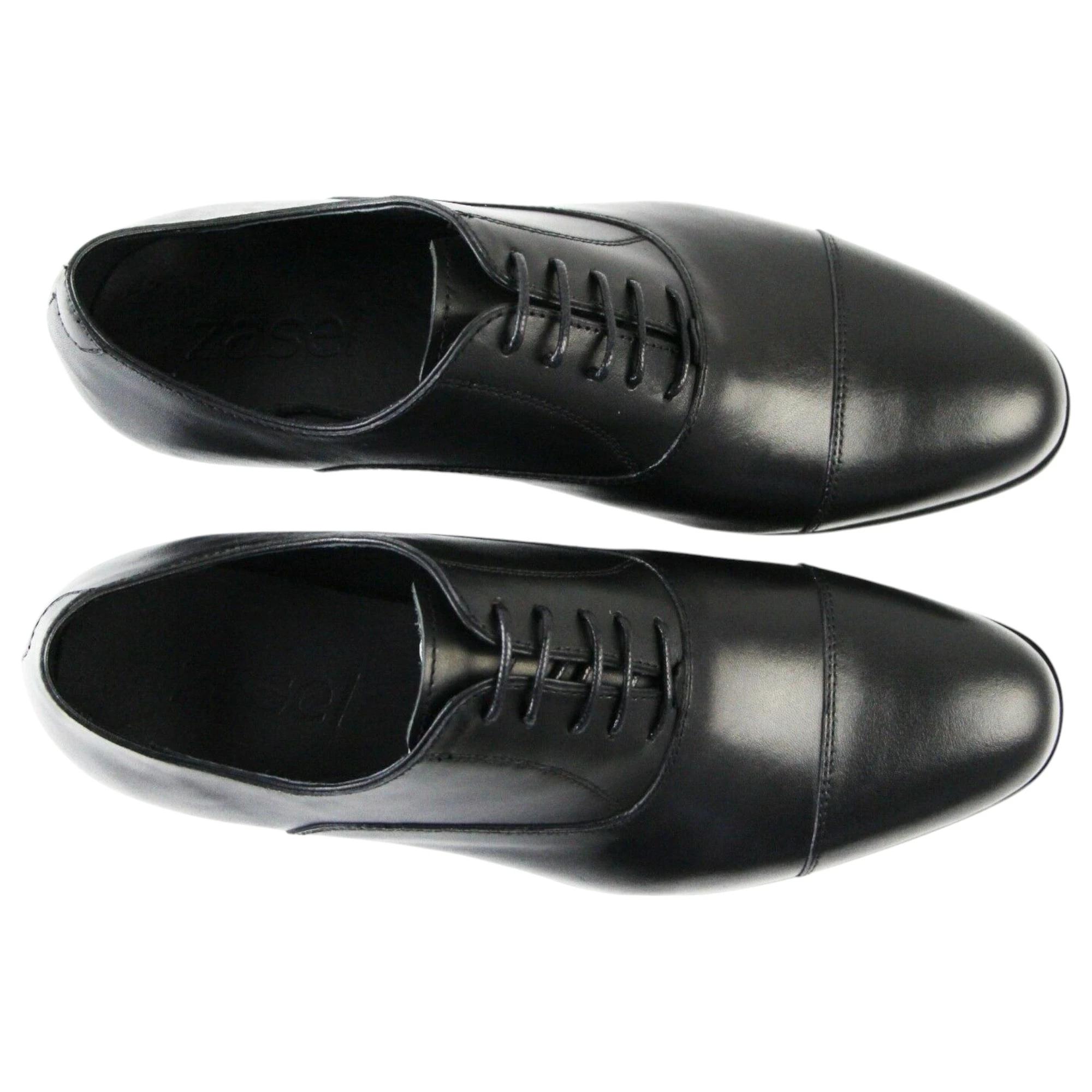 4 Zasel Danny Leather Lace Up Dress Casual Work Everyday Mens Shoes BLACK, 4 of 4