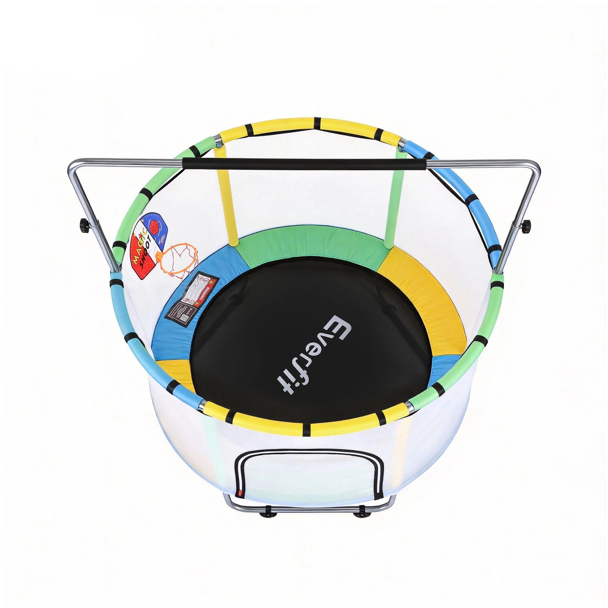 3 Everfit 55inch Trampoline Kids Rebounder with Basketball Set Sandbag Boxing Game Wristband Hand Ring - Multi, 3 of 4