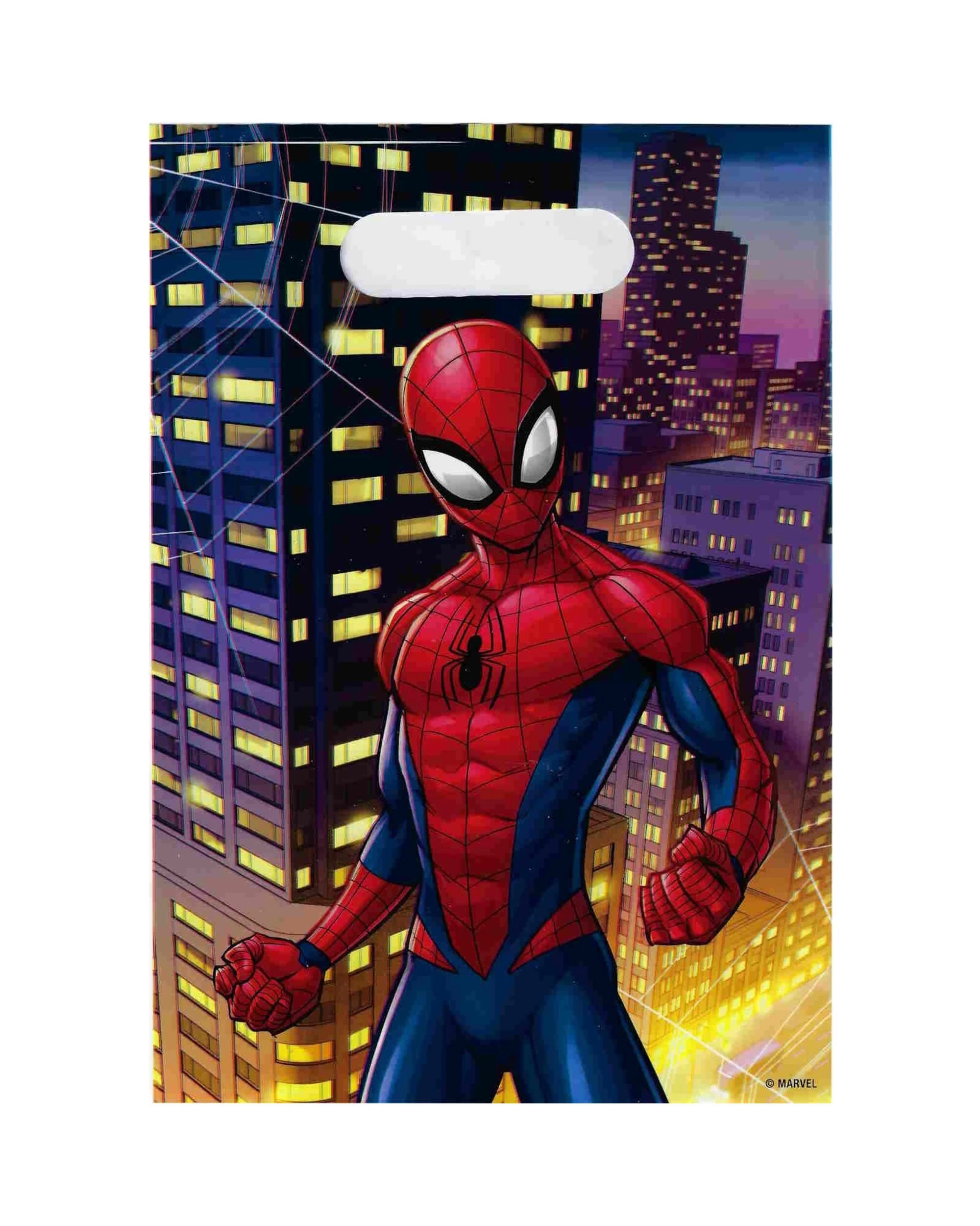 1 Design Group Spiderman City Scape Lolly/Treat Bags Pack of 8 - Multi, 1 of 3