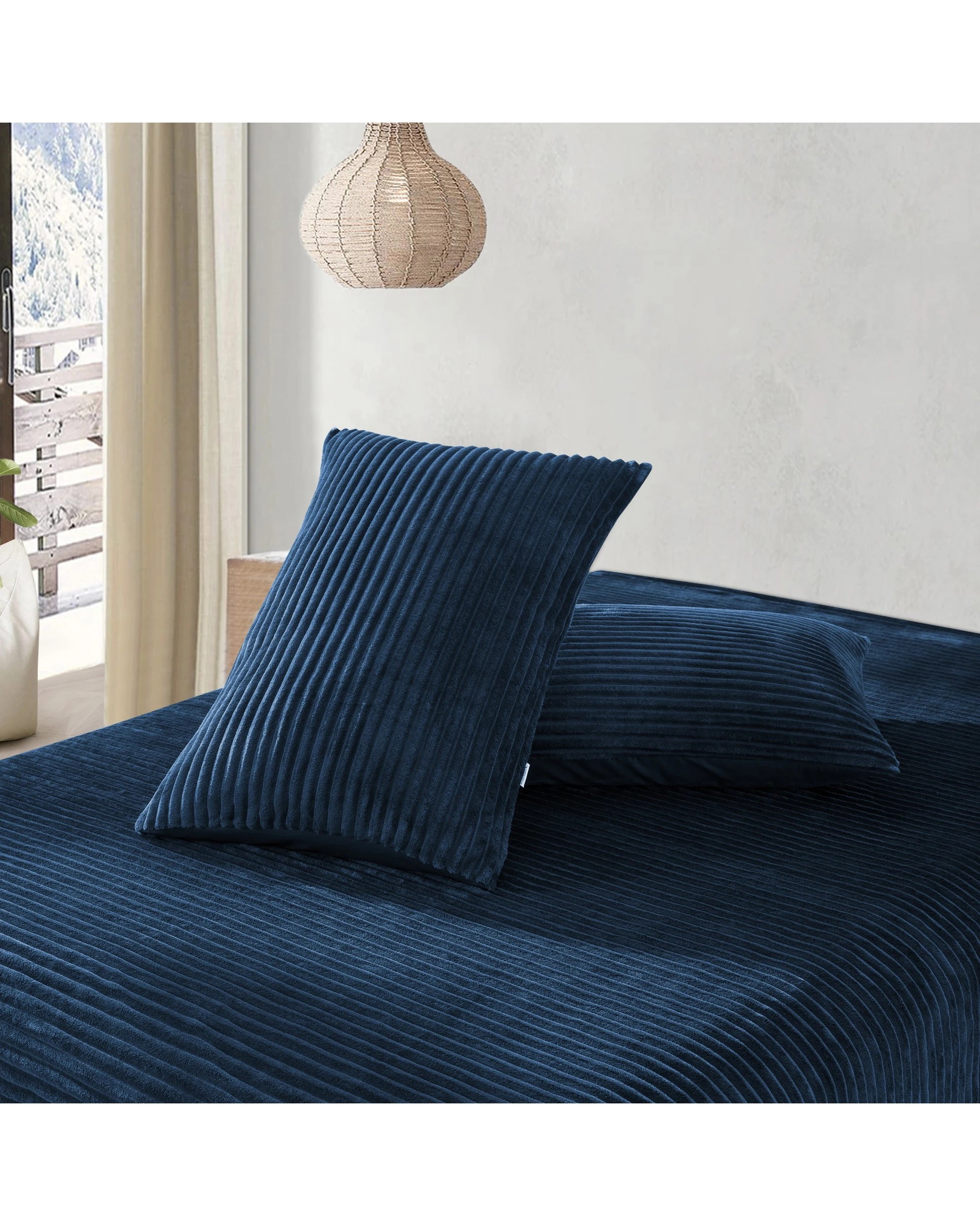 4 Dreamaker Signature Embossed Corduroy Fleece Quilt Cover Set - Queen Bed - Teal, 4 of 7