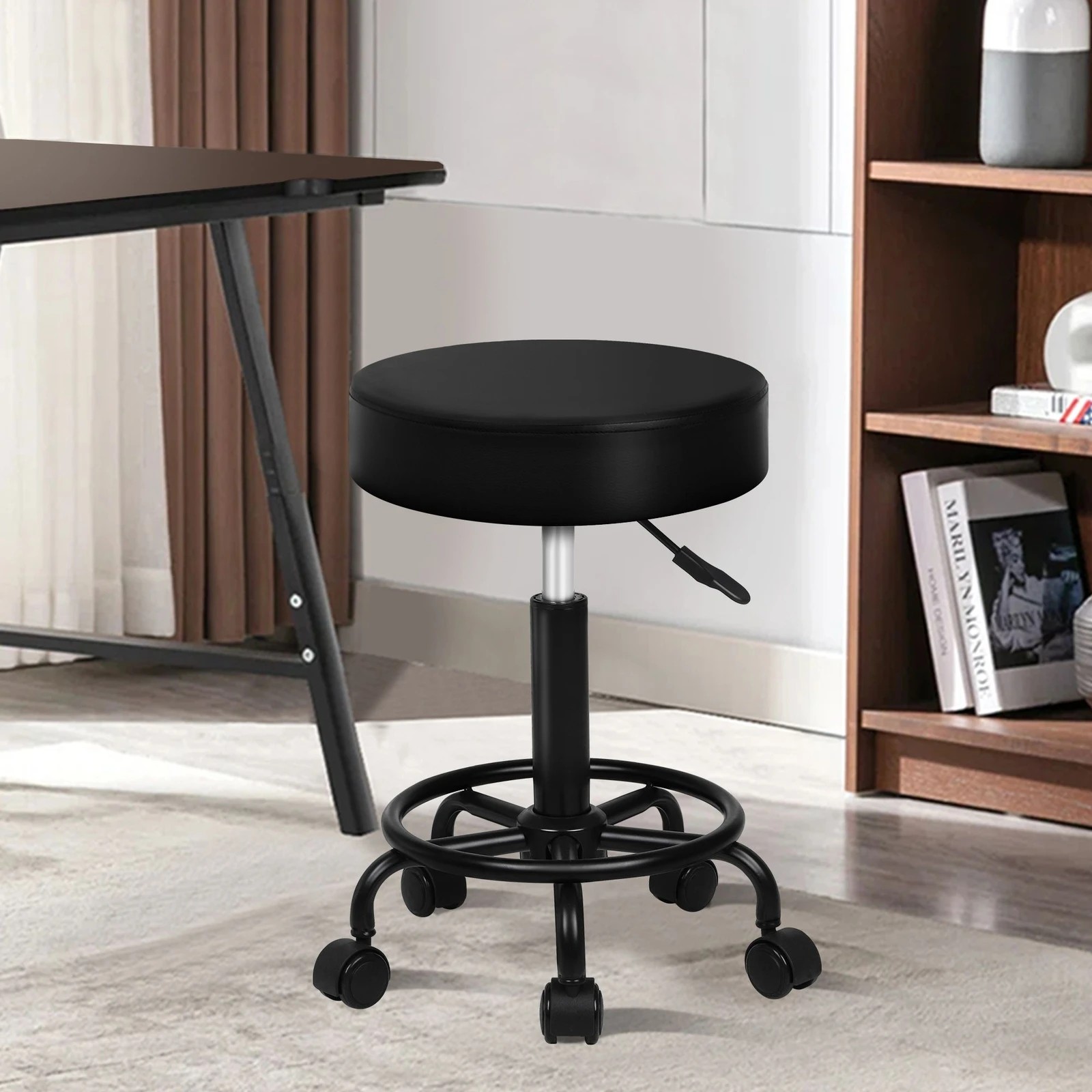 2 Alfordson Salon Stool Round Swivel Barber Hair Dress Chair Gas Lift - Black, 2 of 7