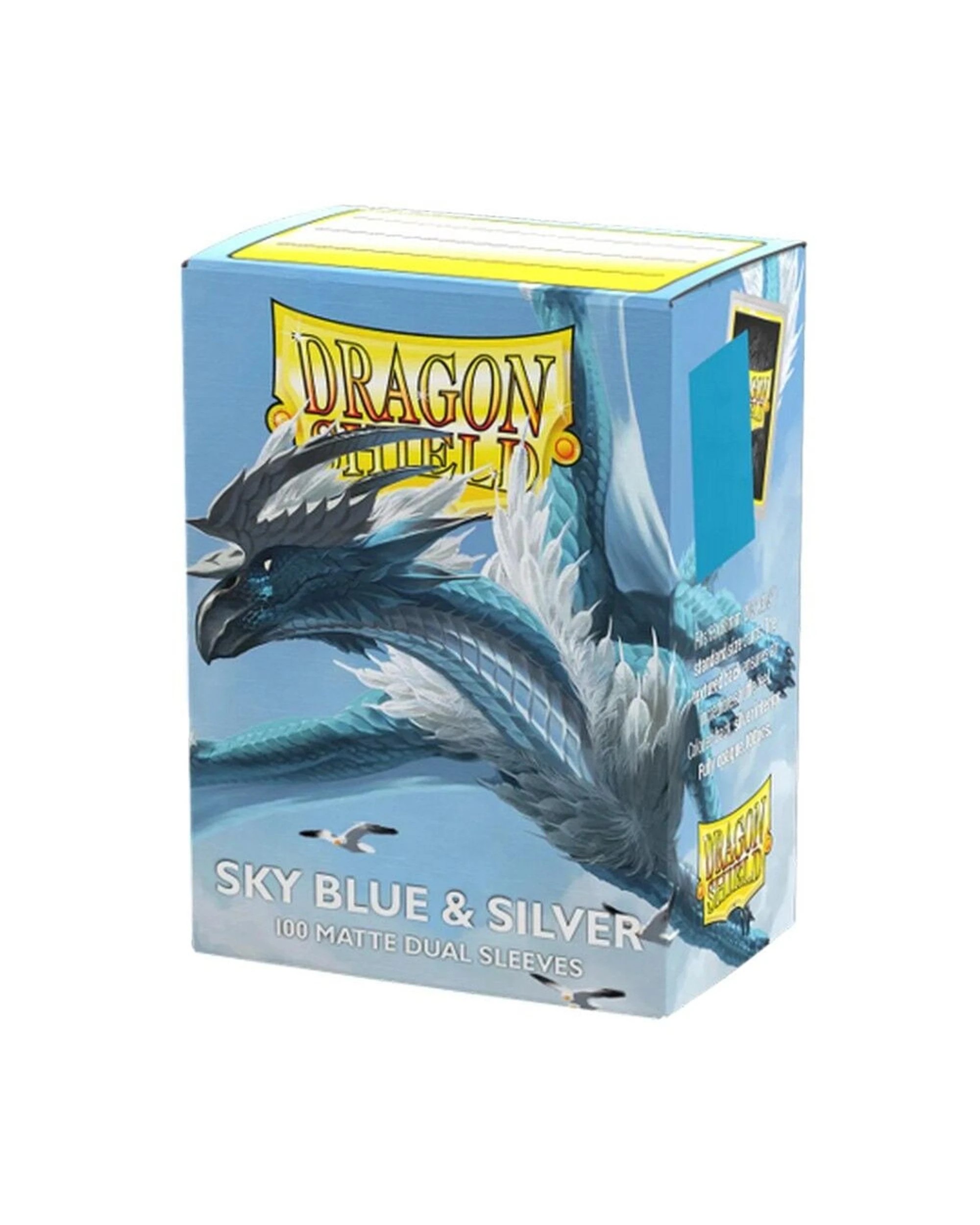 1 Dragon Shield Sky Blue and Silver 100 Matte Dual Sleeves, 1 of 4