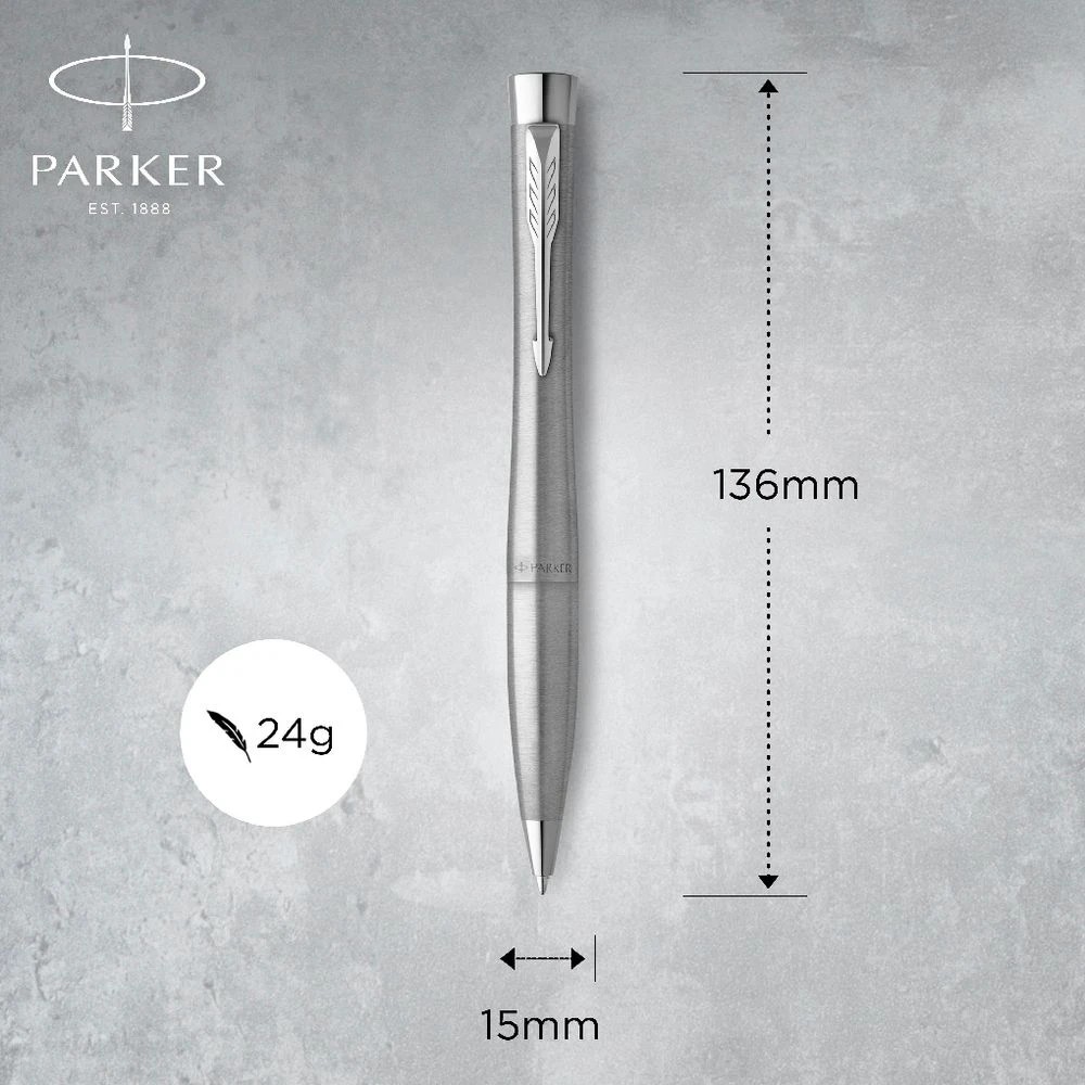 4 Parker Urban Ballpoint Pen Metallic with Chrome Trim, 4 of 5
