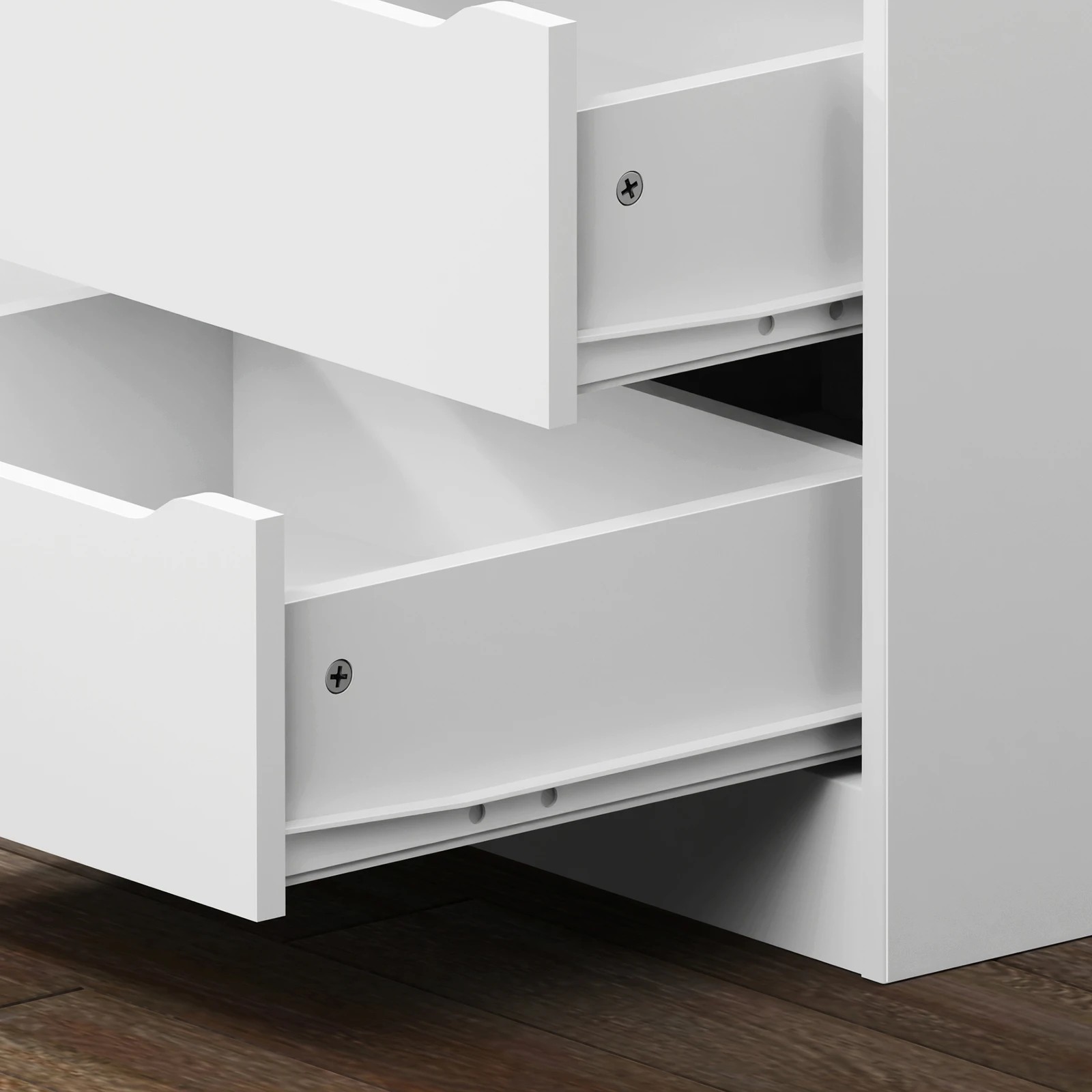 4 Alfordson Chest of 2 Drawers Office Storage Cabinet Tallboy Bedroom - White, 4 of 10