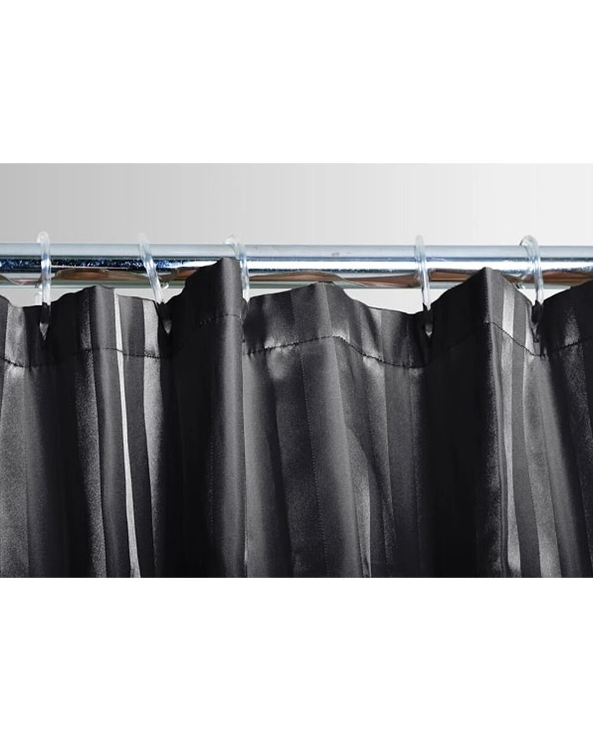 3 Jason Commercial Satin Stripe Shower Curtains With Rings 4 Pack 180x180cm - Black, 3 of 3