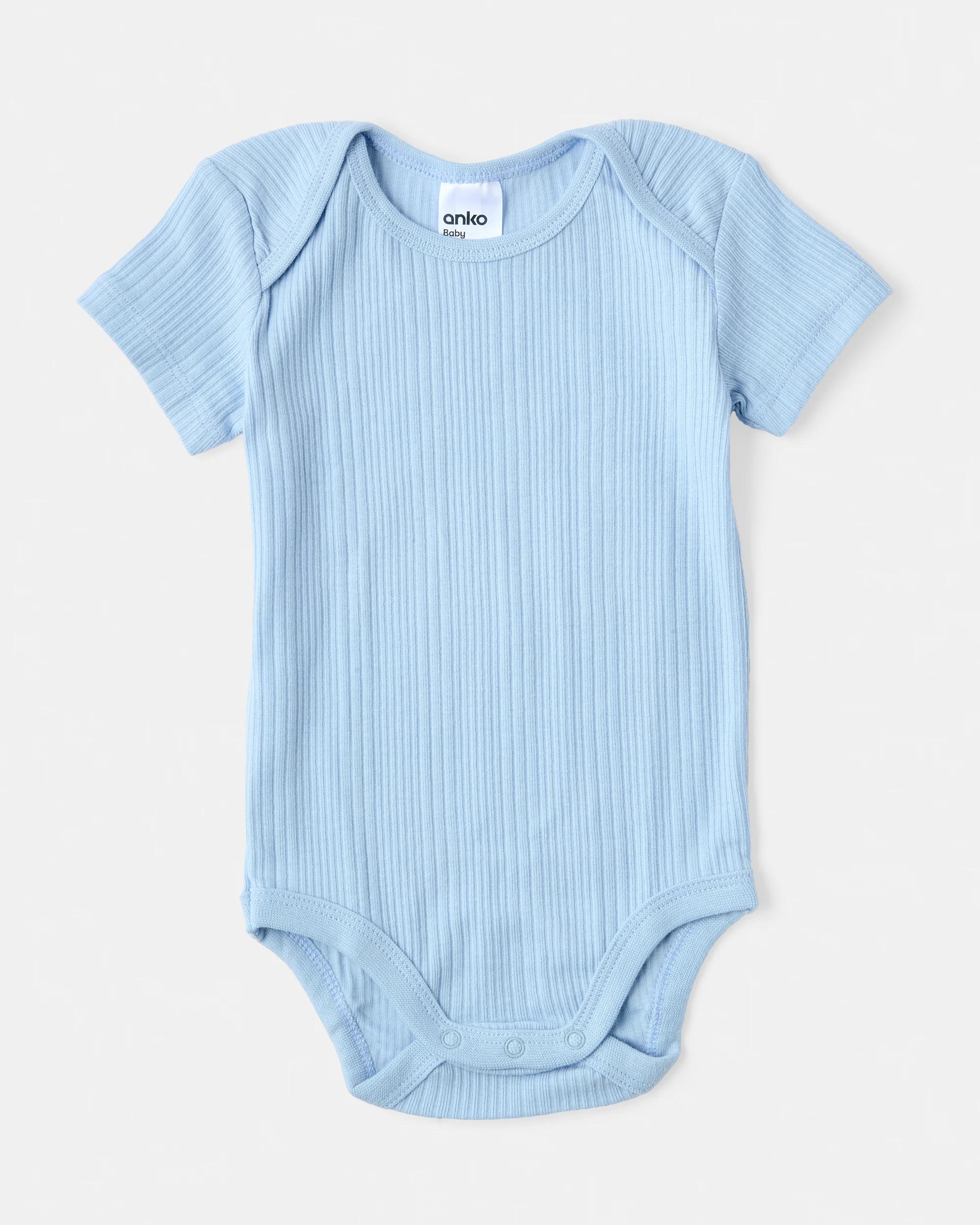 5 5 Pack Short Sleeve Bodysuits Blue Pck, 5 of 10
