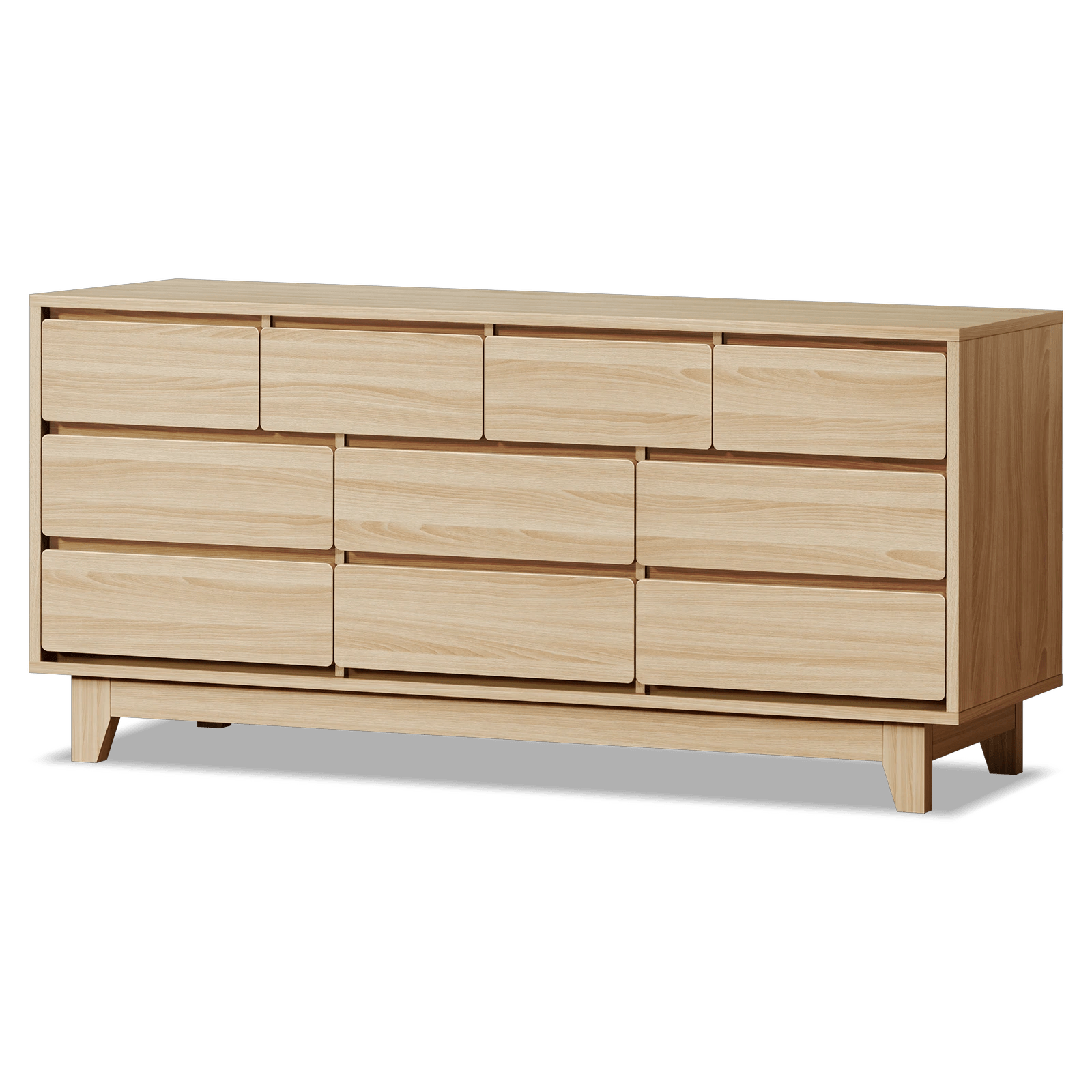 1 Alfordson 10 Chest of Drawers Minimalist Storage Cabinet Dresser - Oak, 1 of 10