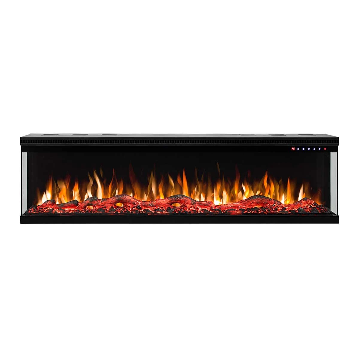 1 Moda Living Fenton 3-Sided 60 inch Electric Fireplace - Black, 1 of 3
