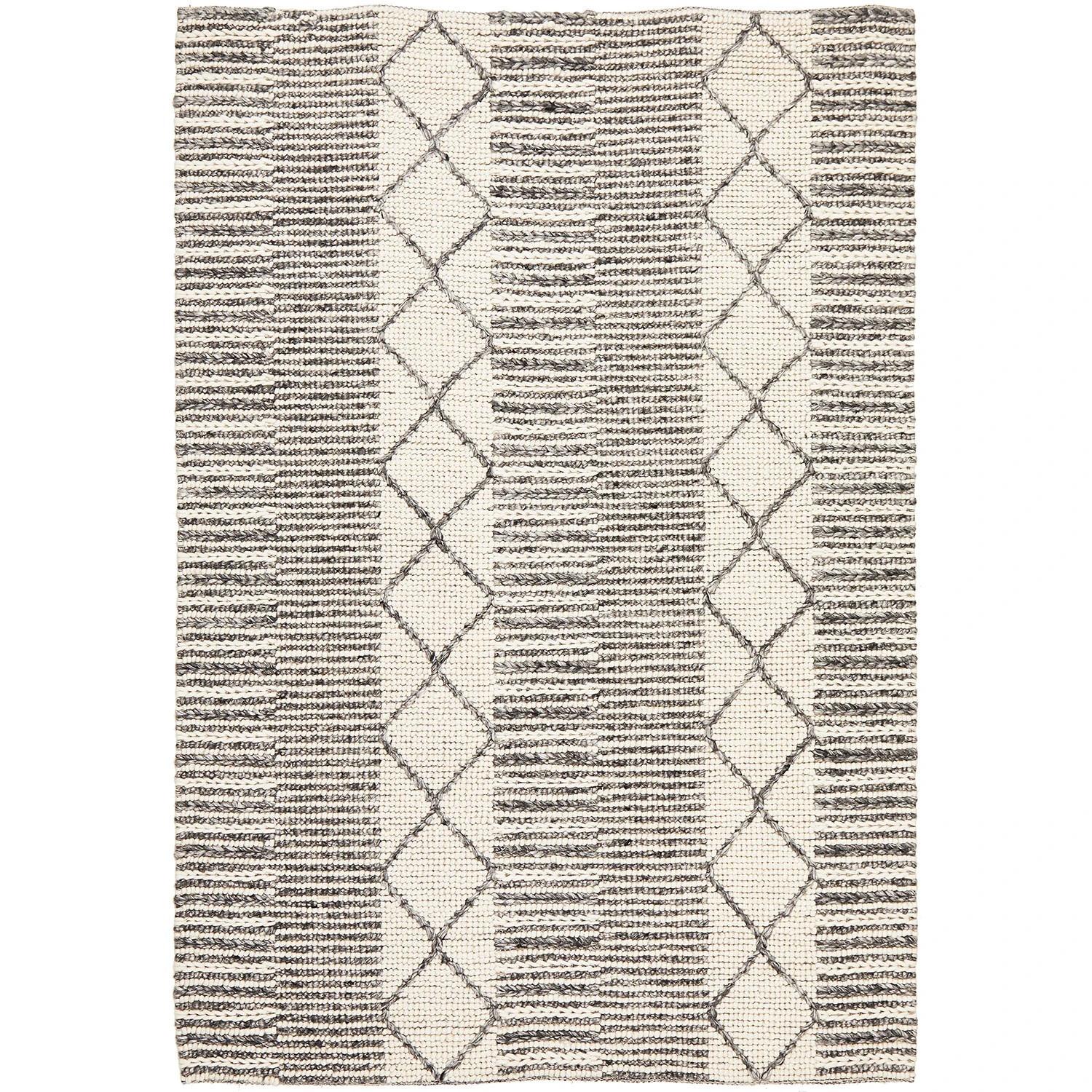 1 Common Ground Rugs Nordica 316 320x230cm - Extra Large Handmade Floor Rug - Grey, 1 of 7