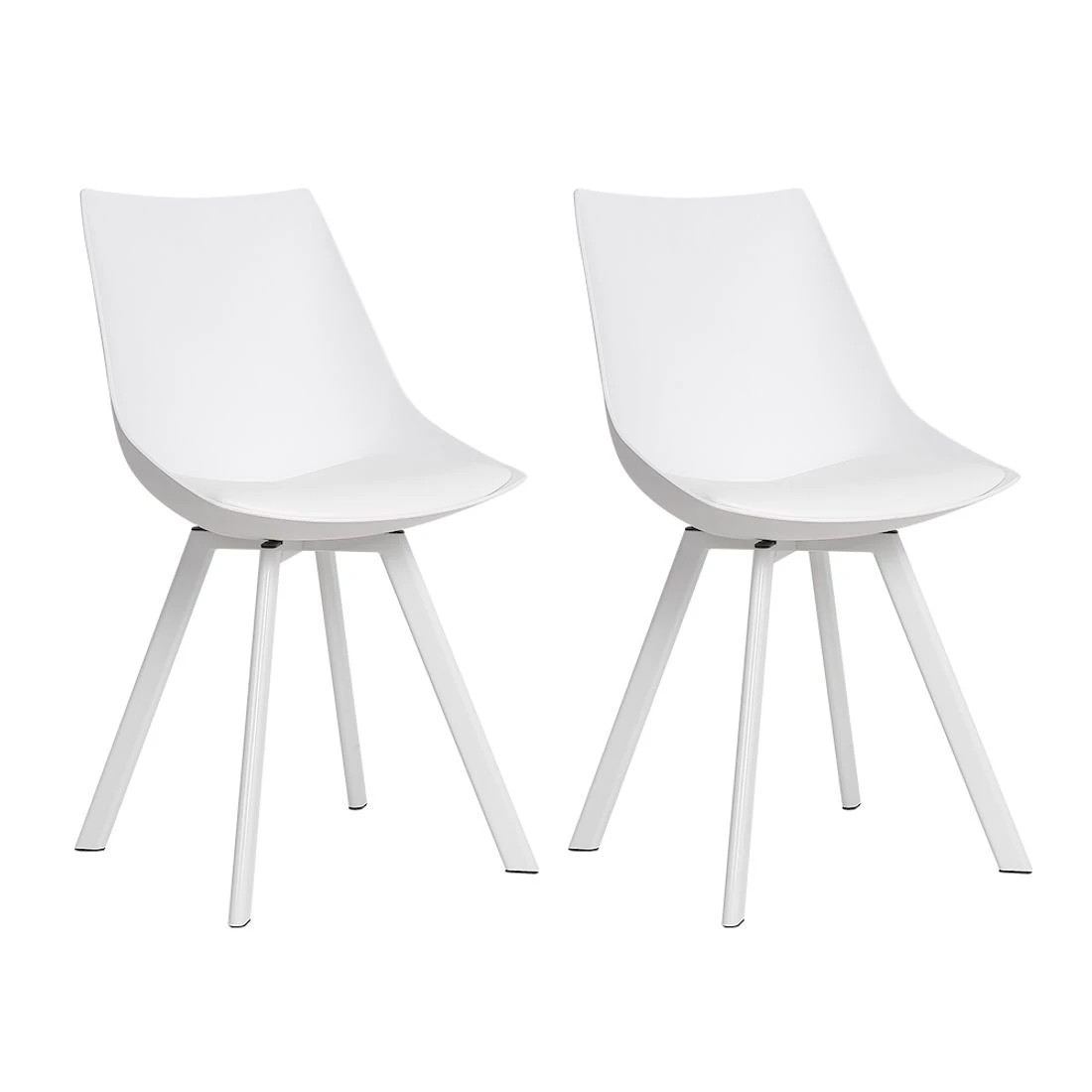 1 Artiss Dining Chairs Set of 2 PU Leather Plastic - White, 1 of 7