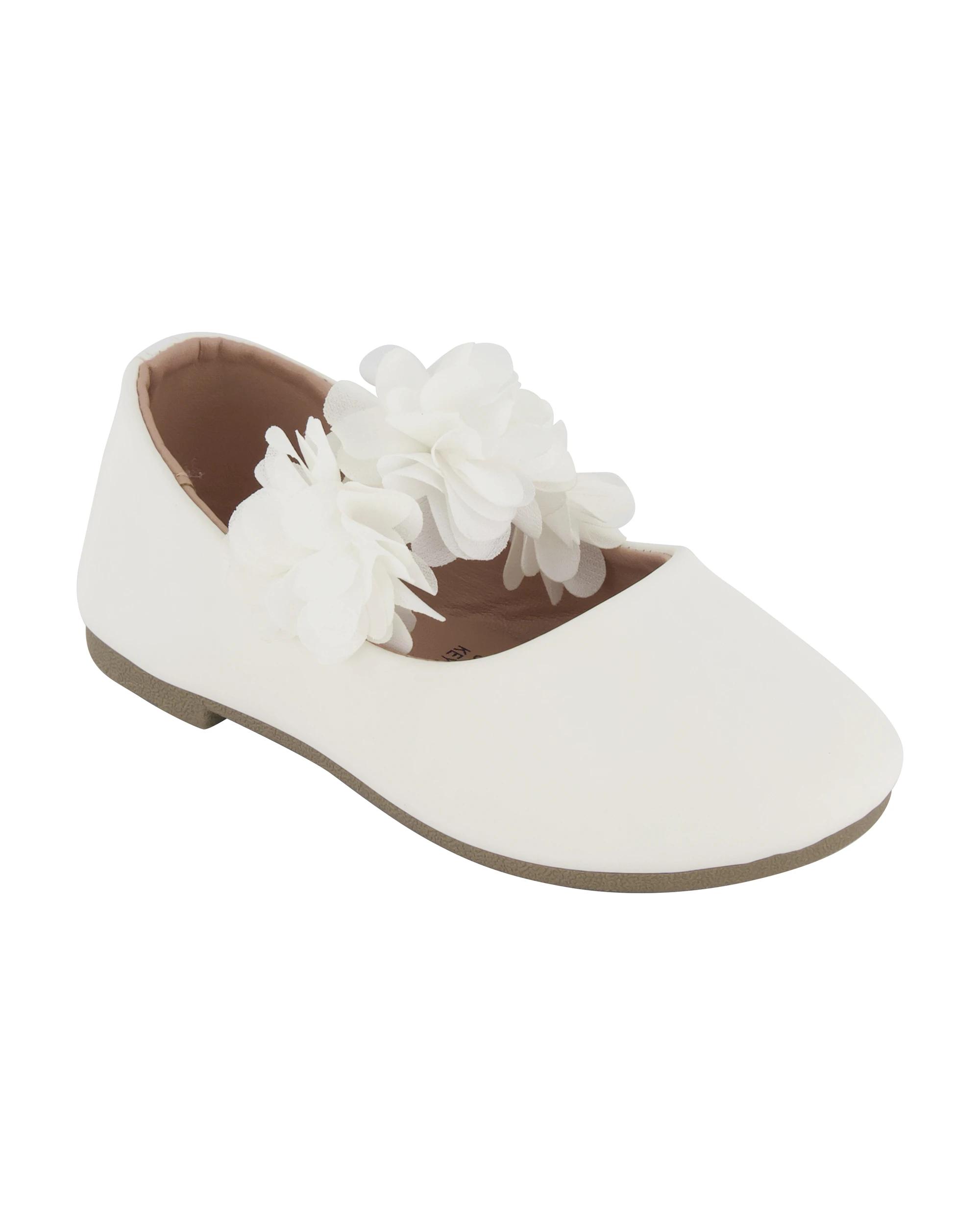 1 Junior Floral Flats White, 1 of 5