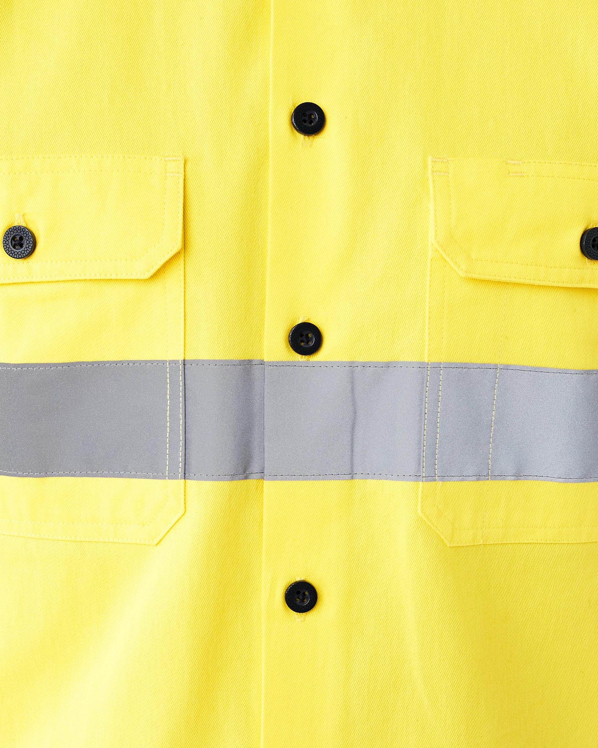7 Workwear Hi-Visibility Short Sleeve Reflective Shirt Safety Yellow, 7 of 8
