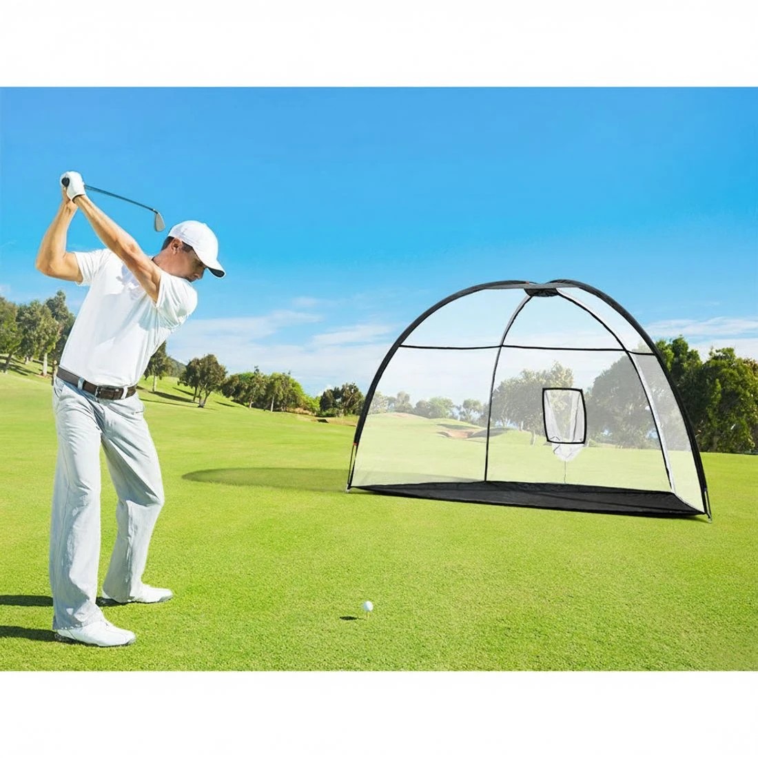 4 Everfit 3.5m Golf Practice Net with Driving Mat Training Aid Target Hitting - Multi, 4 of 6