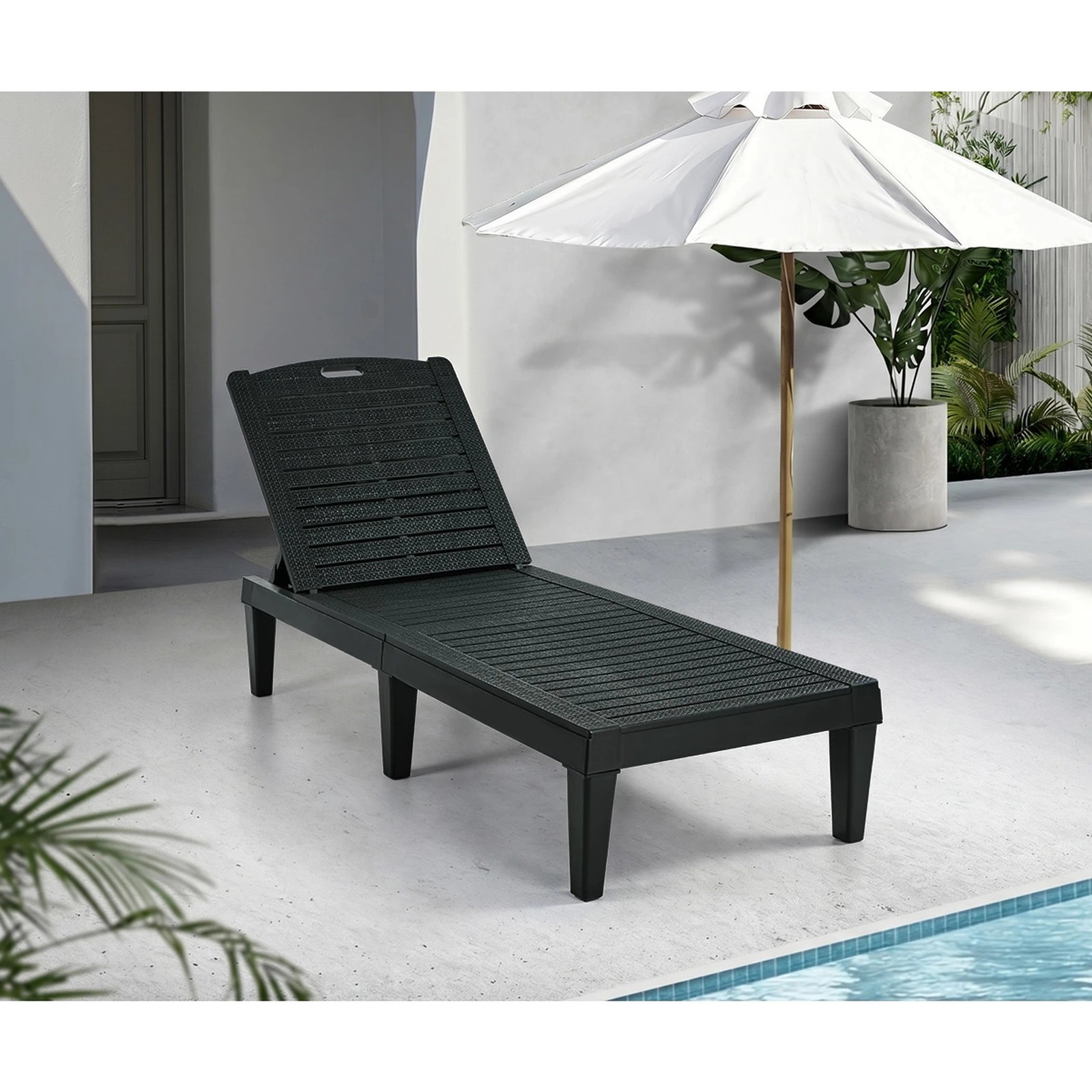 4 Livsip Sun Lounge Adjustable Outdoor Lounger Beach Chair Patio Furniture - Black, 4 of 8