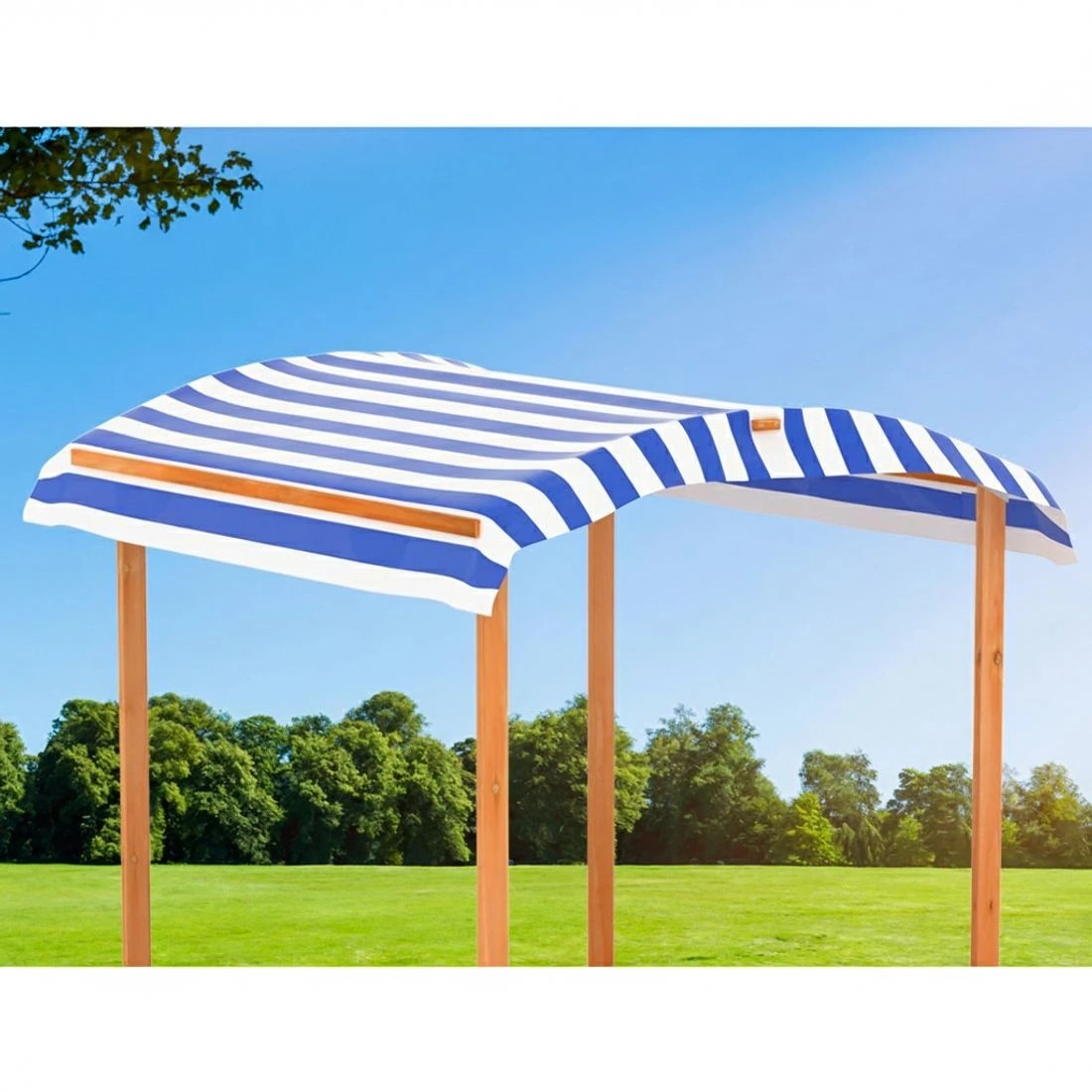 5 Keezi Kids Sandpit Wooden Sandbox Pit with Canopy Water Basin Toys 149cm - Multi, 5 of 6