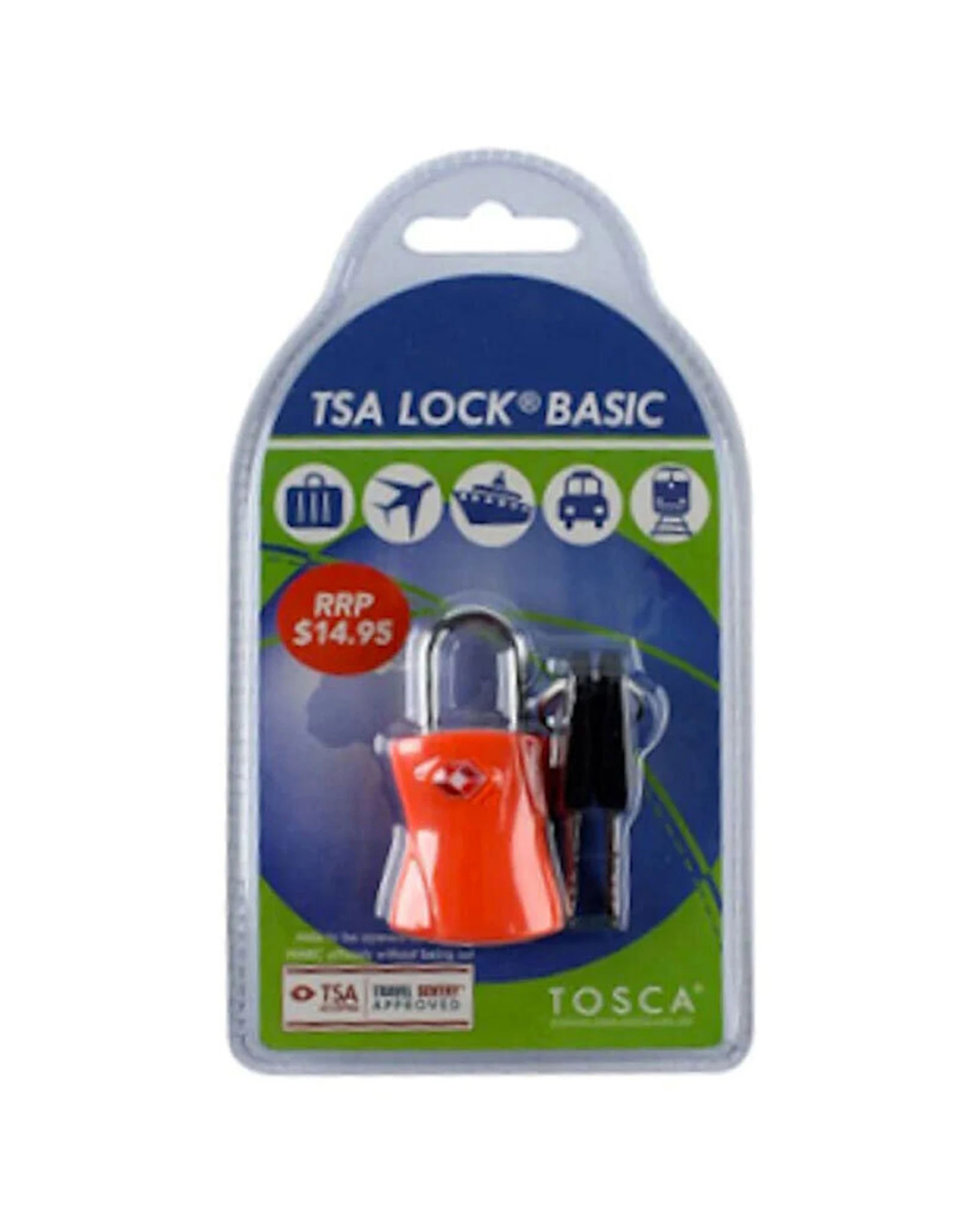 2 Tosca 2Pk Tsa Approved Luggage Bag Lock With Keys - Orange, 2 of 2