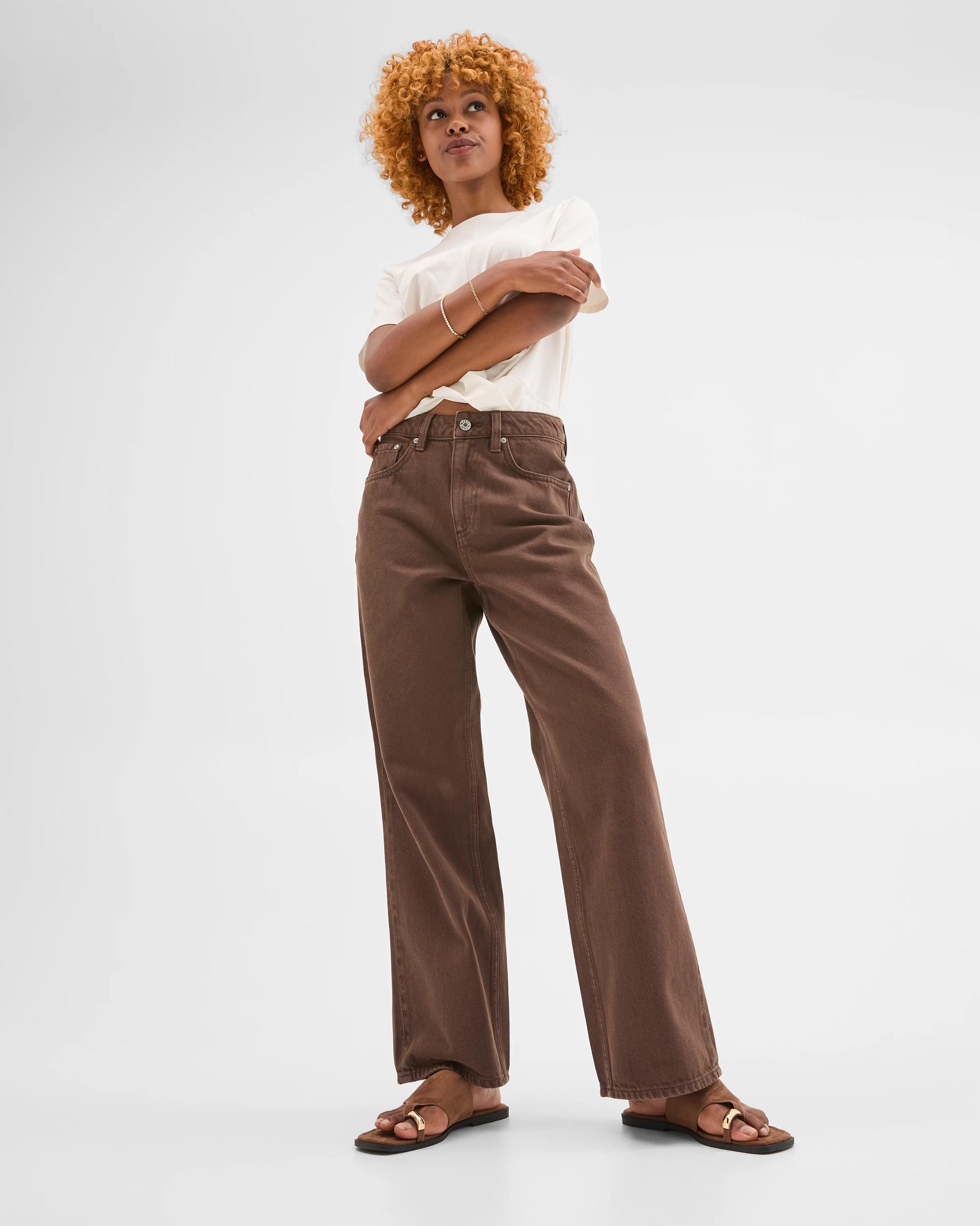 1 Target Petites Imogen Denim Loose Fit Jeans CHOCOLATE, 1 of 5