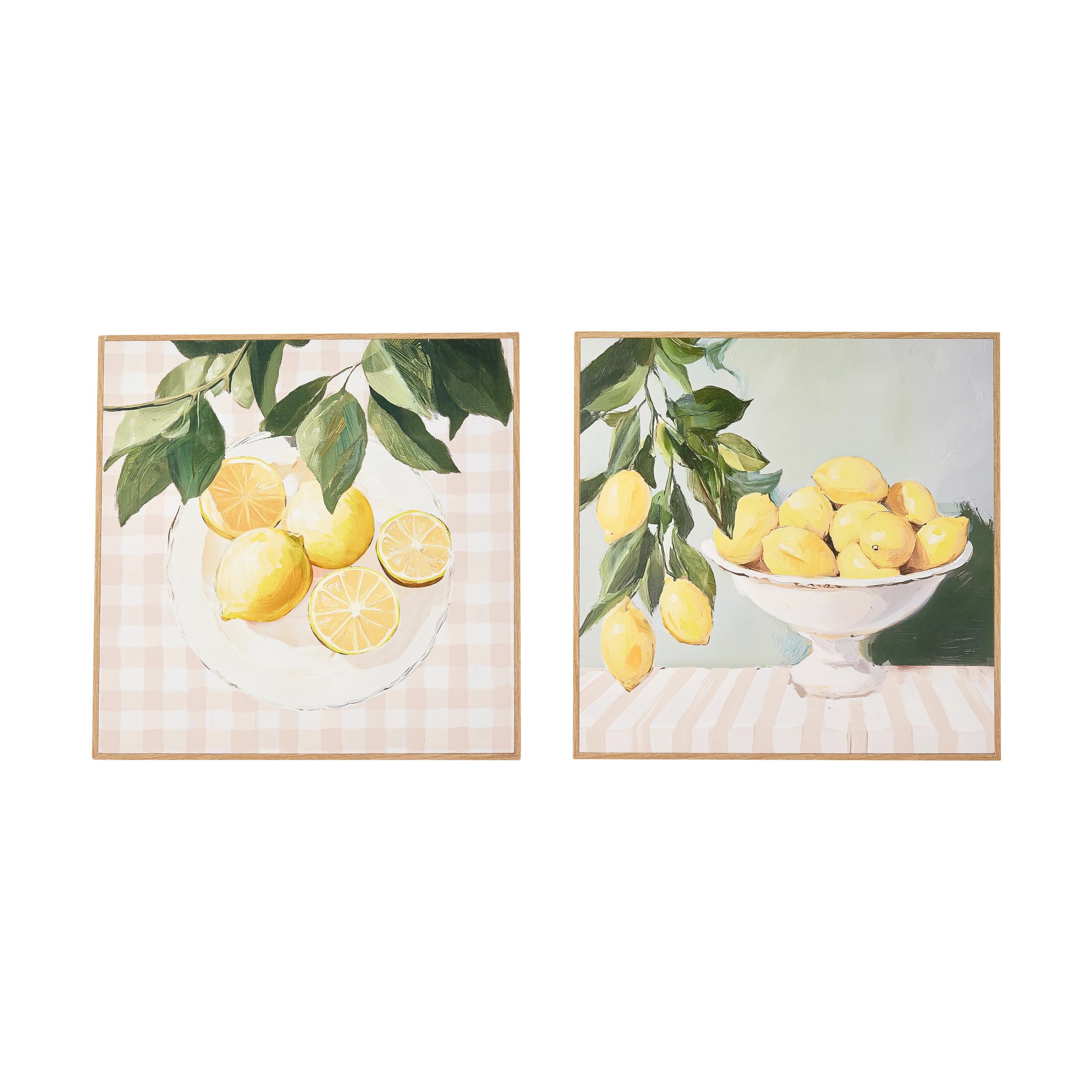 1 2 Pack Lemon Framed Canvas - 40cm x 40cm, 1 of 6