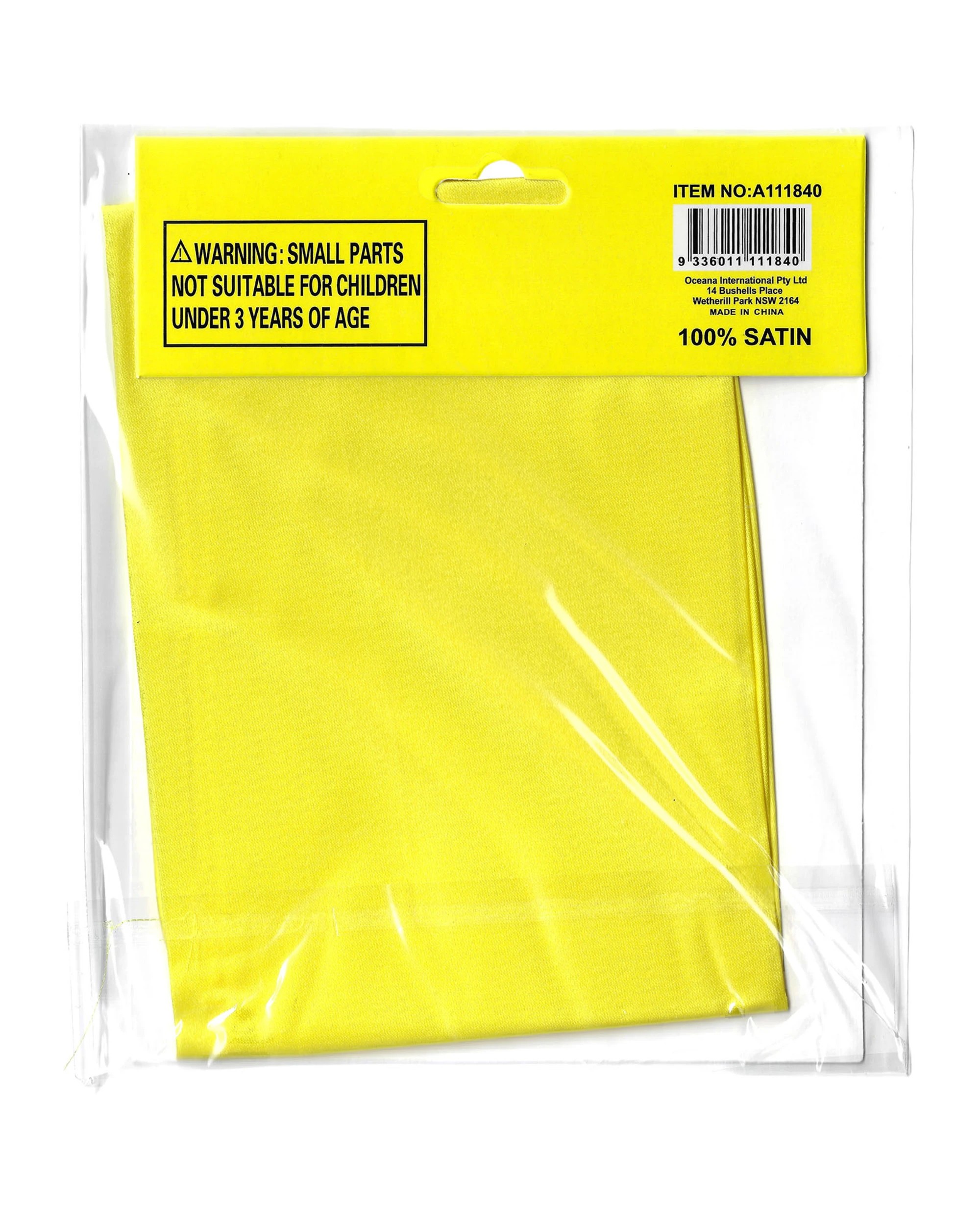 3 Party Planet Satin Bandana - Yellow, 3 of 3