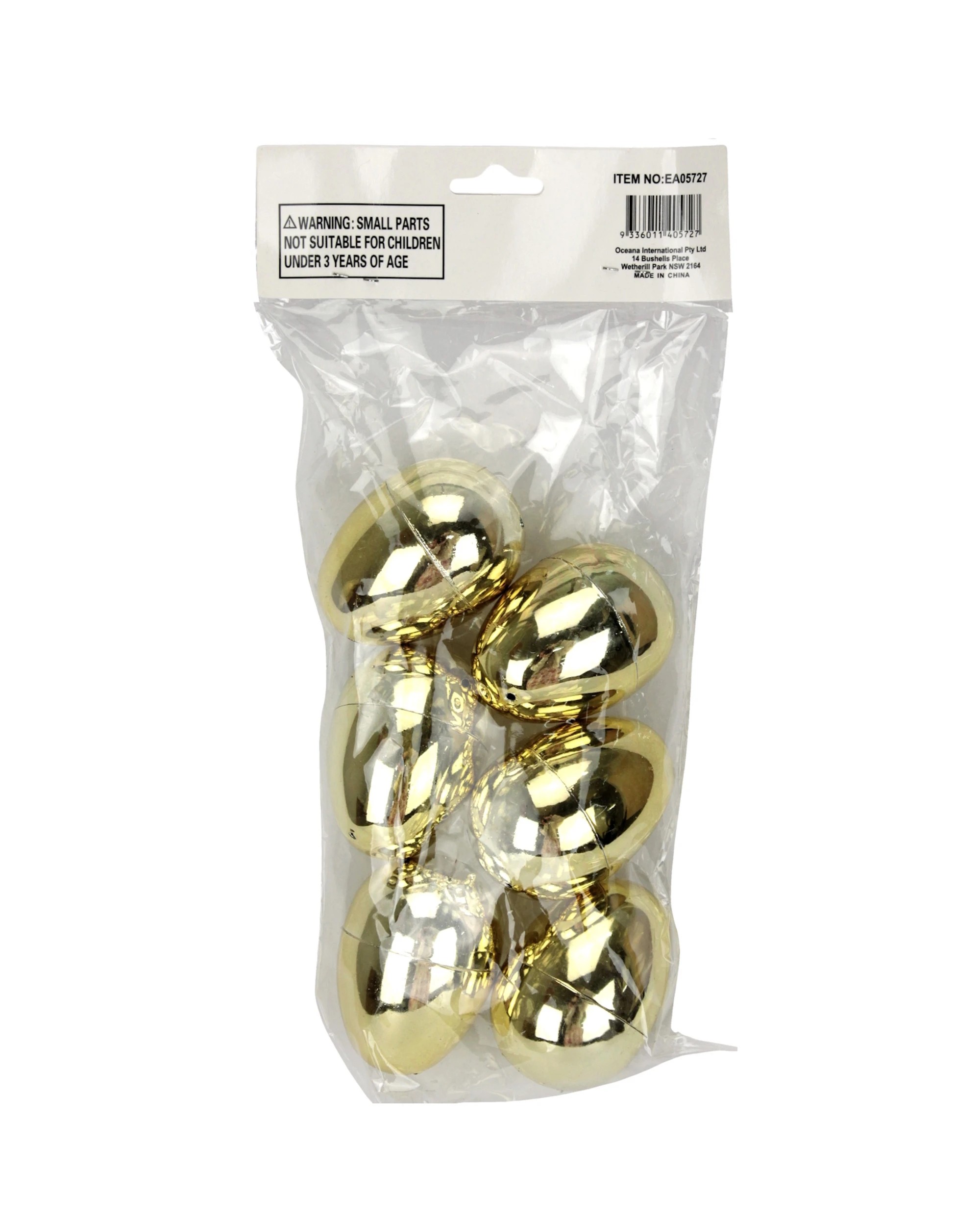 4 Oceana Metallic Fillable Easter Eggs 6cm Pack of 6 - Gold, 4 of 4