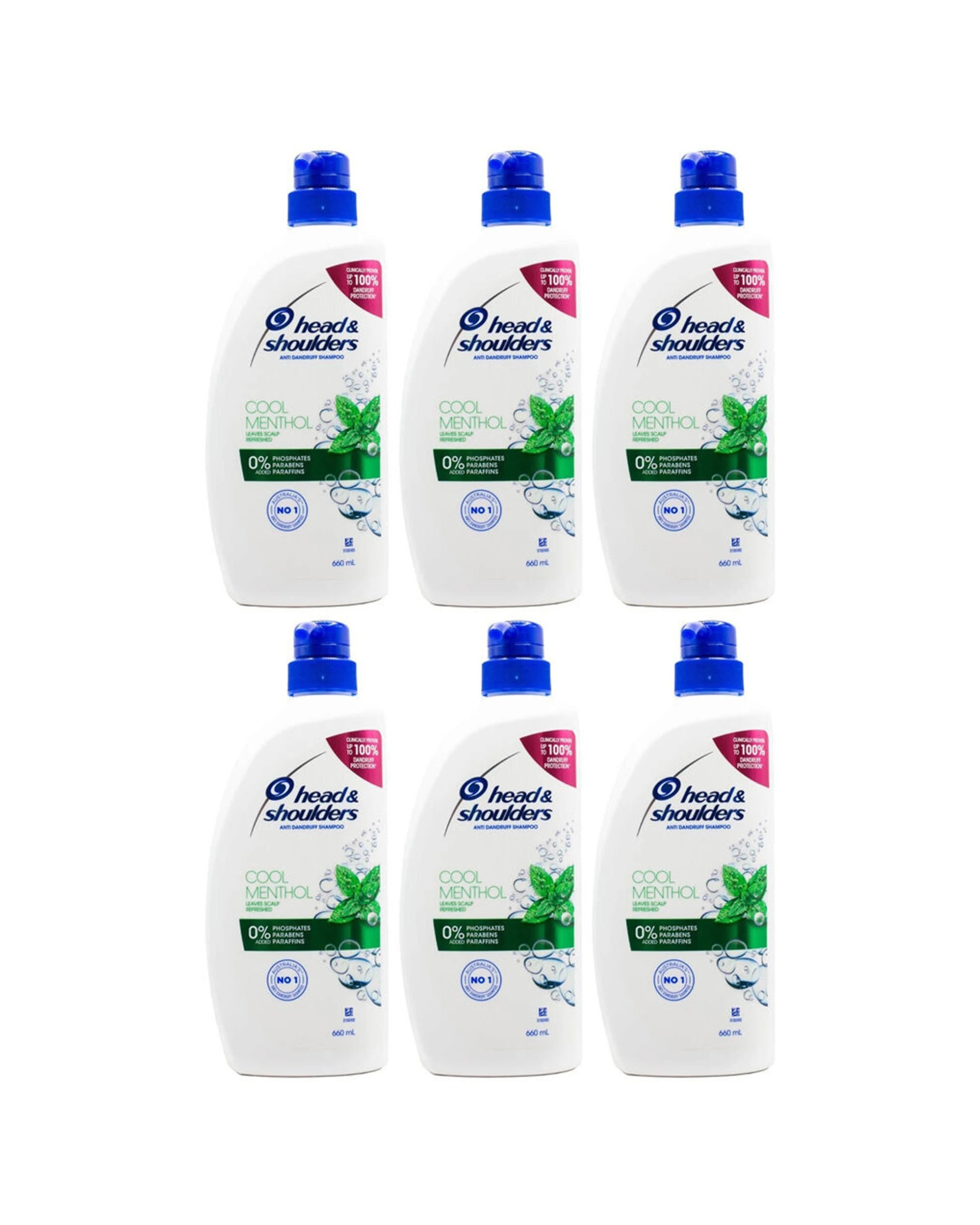 1 HEAD & SHOULDERS 6PK Anti Dandruff Shampoo 660ml Cool Menthol Anti-Itch - White, 1 of 3