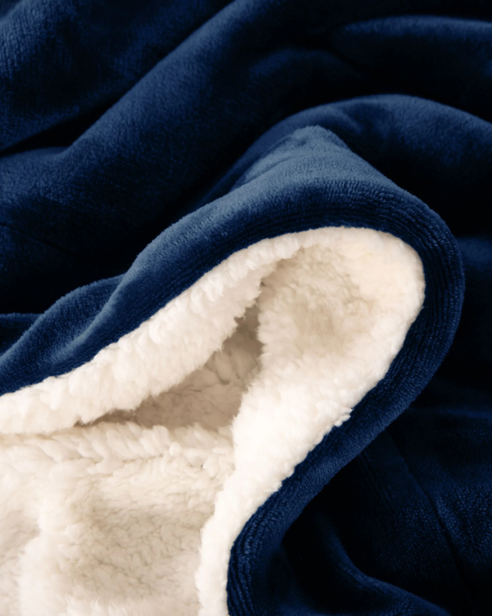 1 Gioia Casa Teddy Sherpa Throw Reversible Soft Flannel Velvet Throw Blanket - Navy Blue, 1 of 3