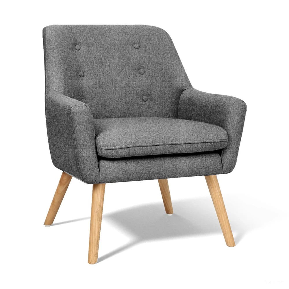 1 Artiss Armchair Lounge Chair Accent Tub Chair - Grey, 1 of 7