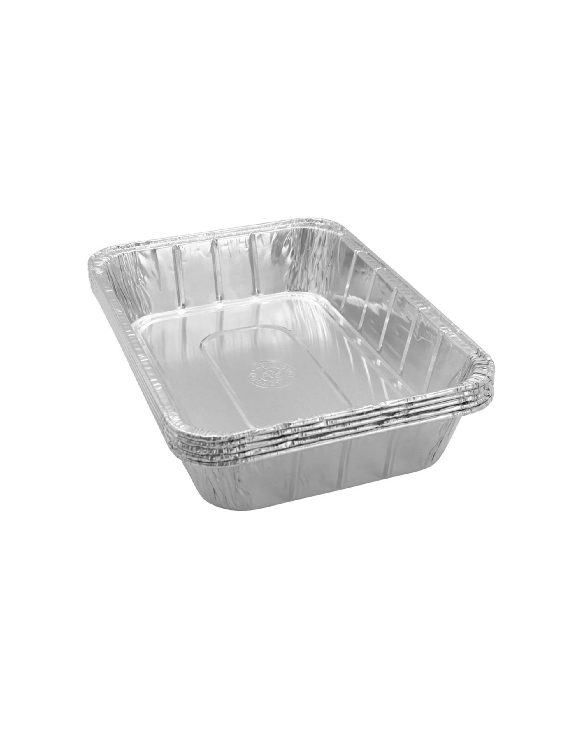 3 5pc Lemon & Lime 36cm Disposable Aluminium Foil Bbq/oven Roasting/baking Tray - Silver, 3 of 3