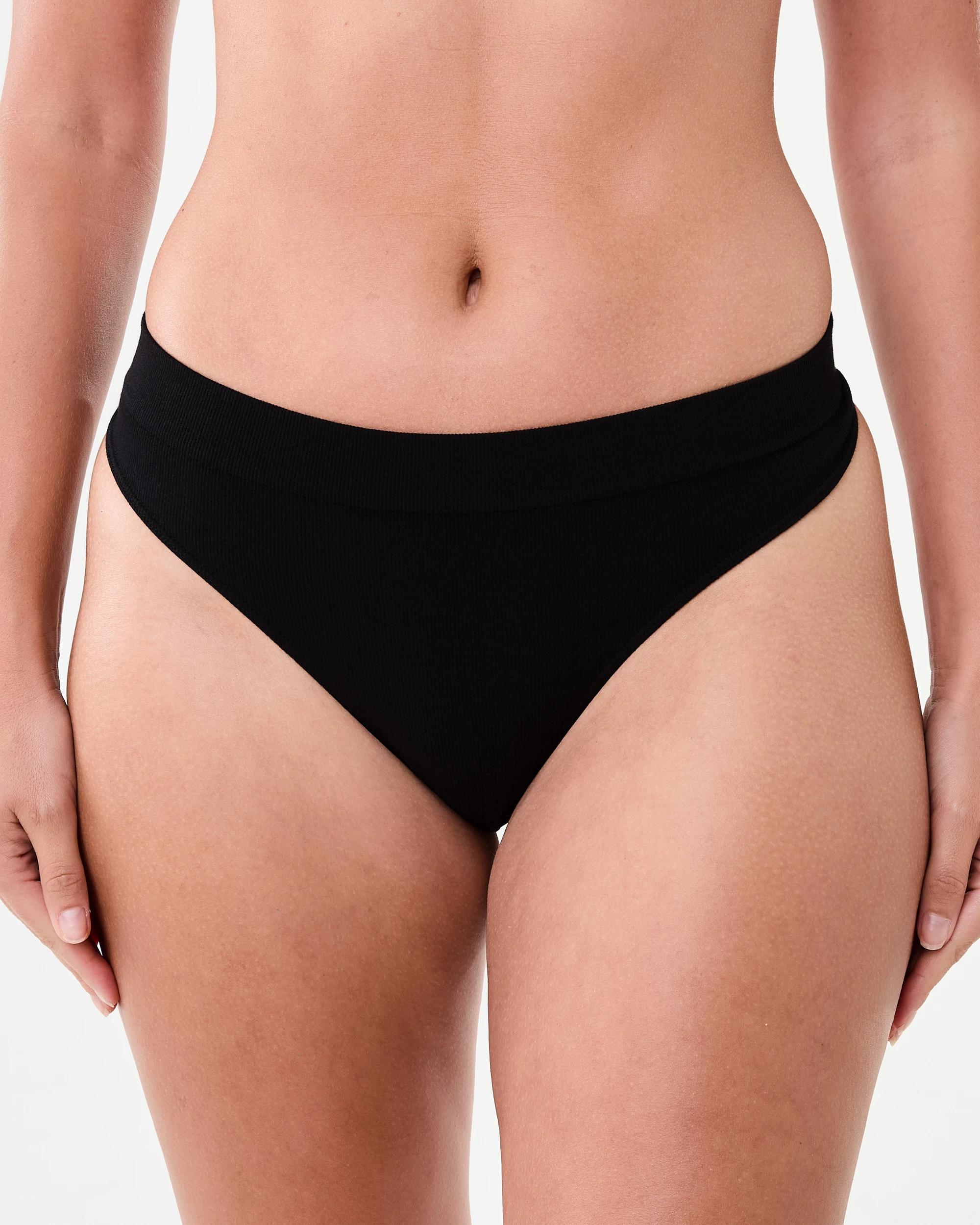 4 3 Pack Bamboo Seamfree Rib G-String Briefs Som Bk Ig, 4 of 7