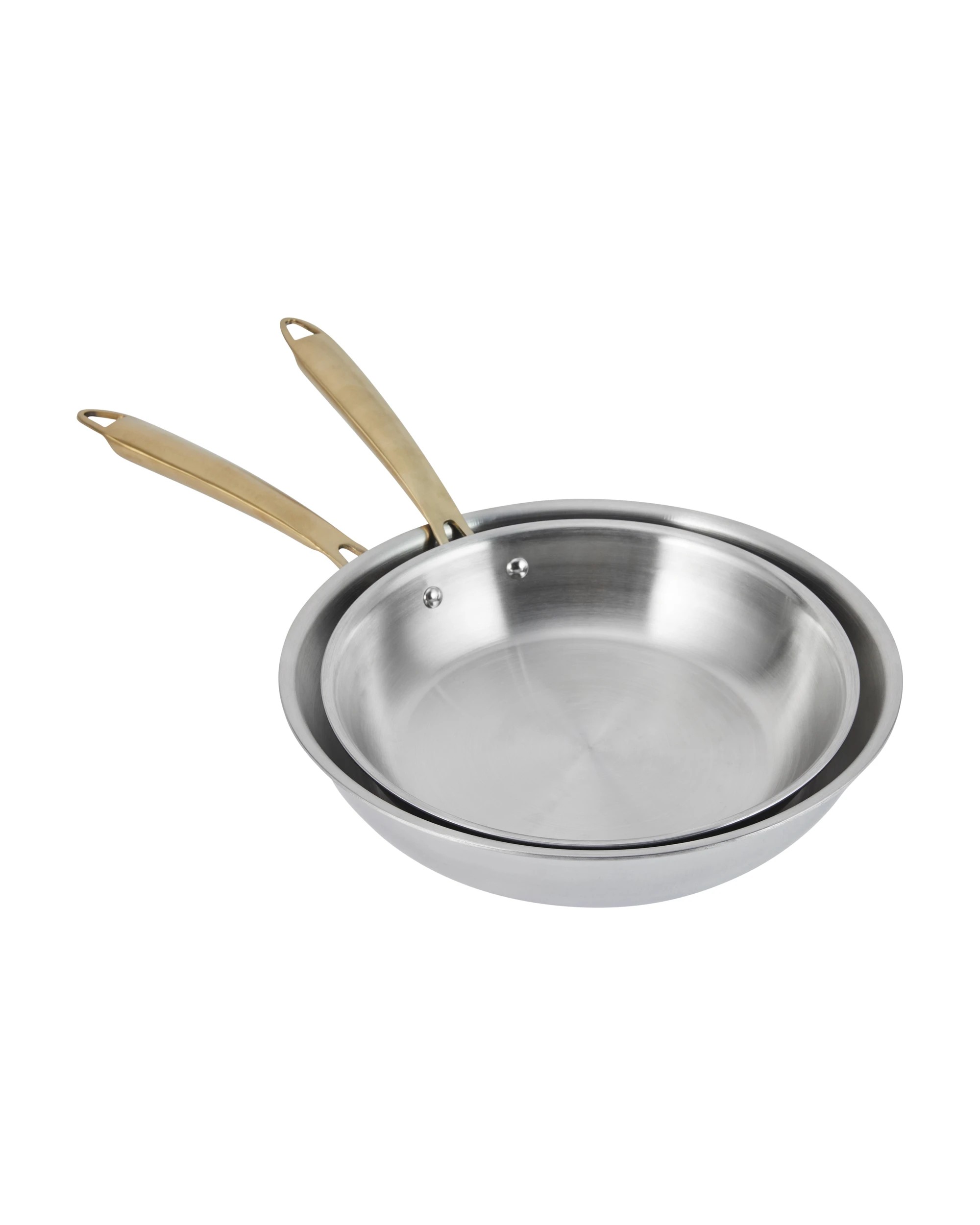 1 2 Pack Stainless Steel Tri-Ply Frypans, 1 of 9