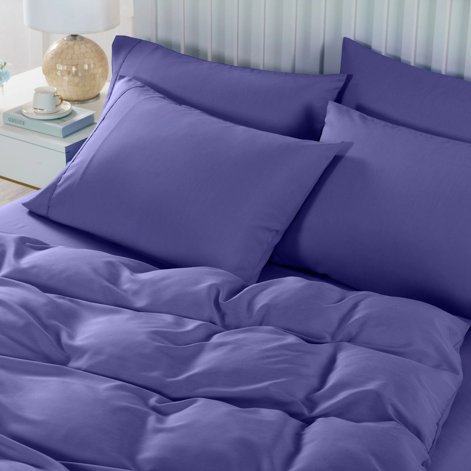 3 Royal Comfort 2000TC Bamboo Cooling 6 Piece Sheet Quilt Cover Set - Queen Bed - Blue - Queen Bed - Blue, 3 of 5