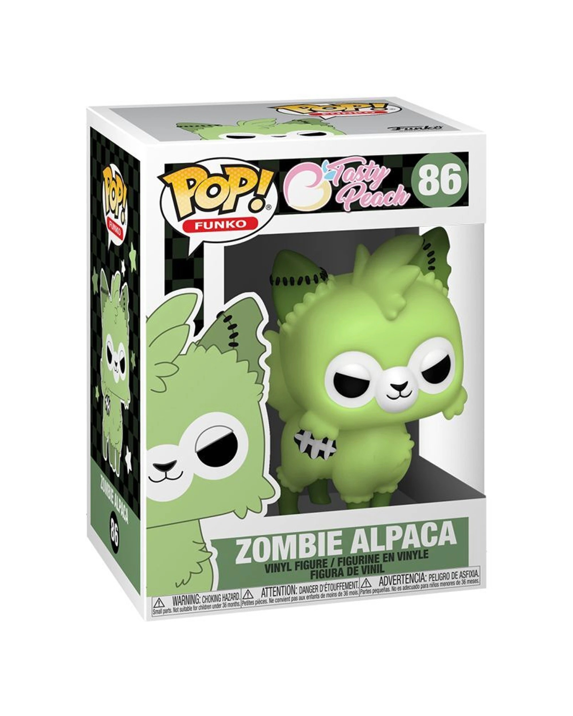 3 Pop Vinyl Figurine Tasty Peach - Zombie Alpaca 10cm Vinyl Collectible Window Box - Green, 3 of 3